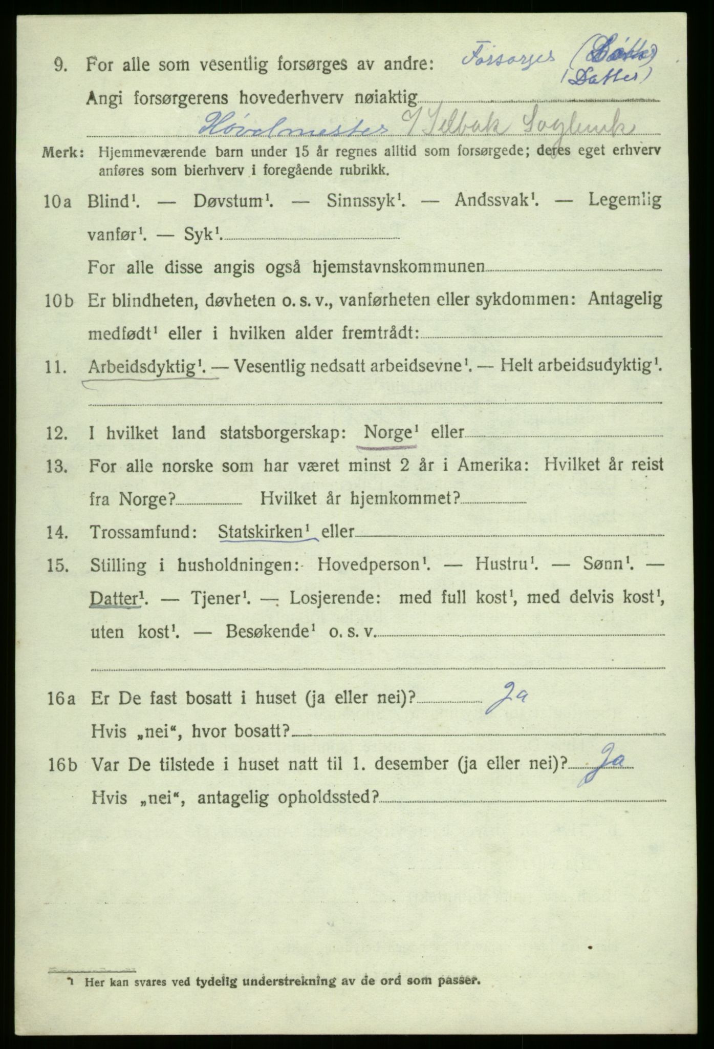 SAO, 1920 census for Borge, 1920, p. 3636