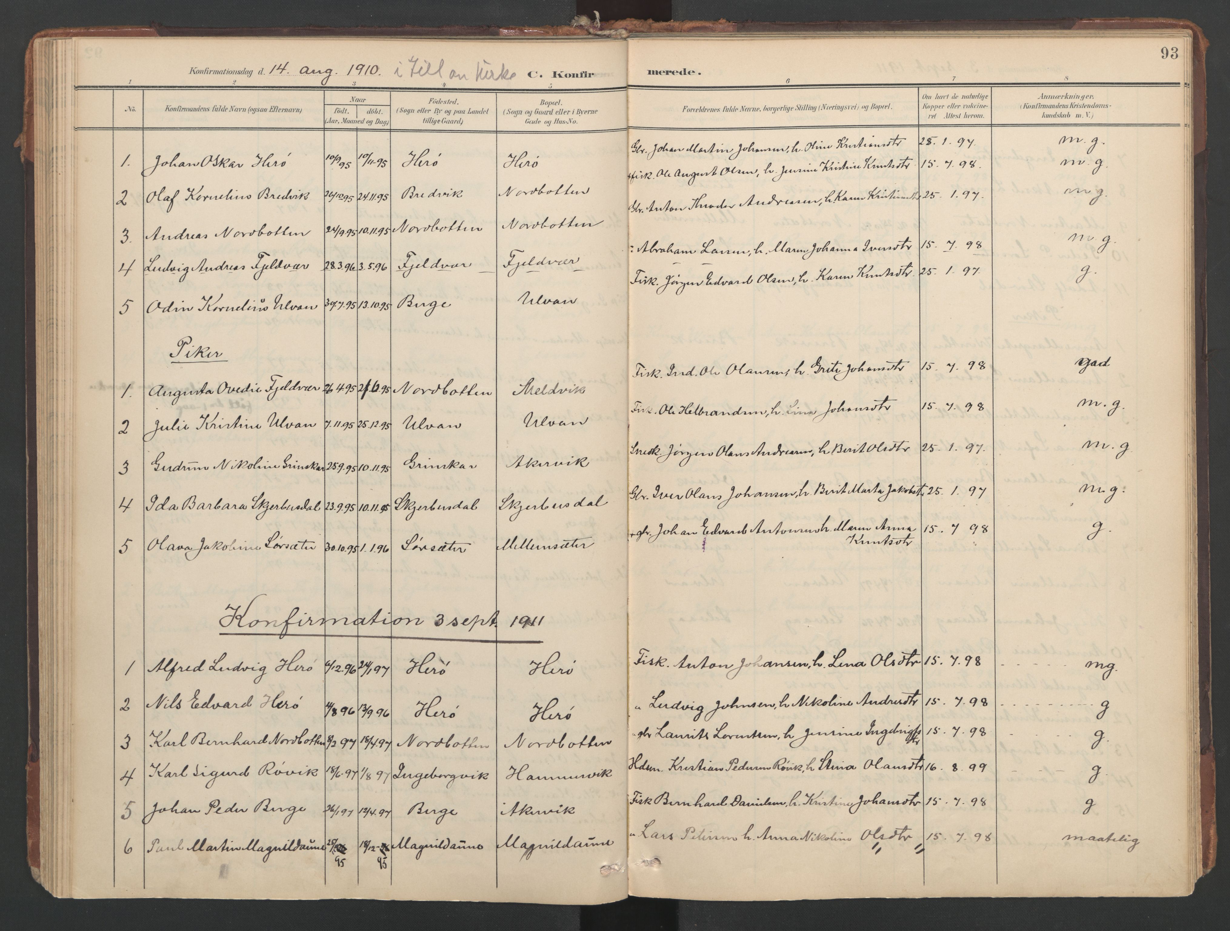 Ministerialprotokoller, klokkerbøker og fødselsregistre - Sør-Trøndelag, SAT/A-1456/638/L0568: Parish register (official) no. 638A01, 1901-1916, p. 93