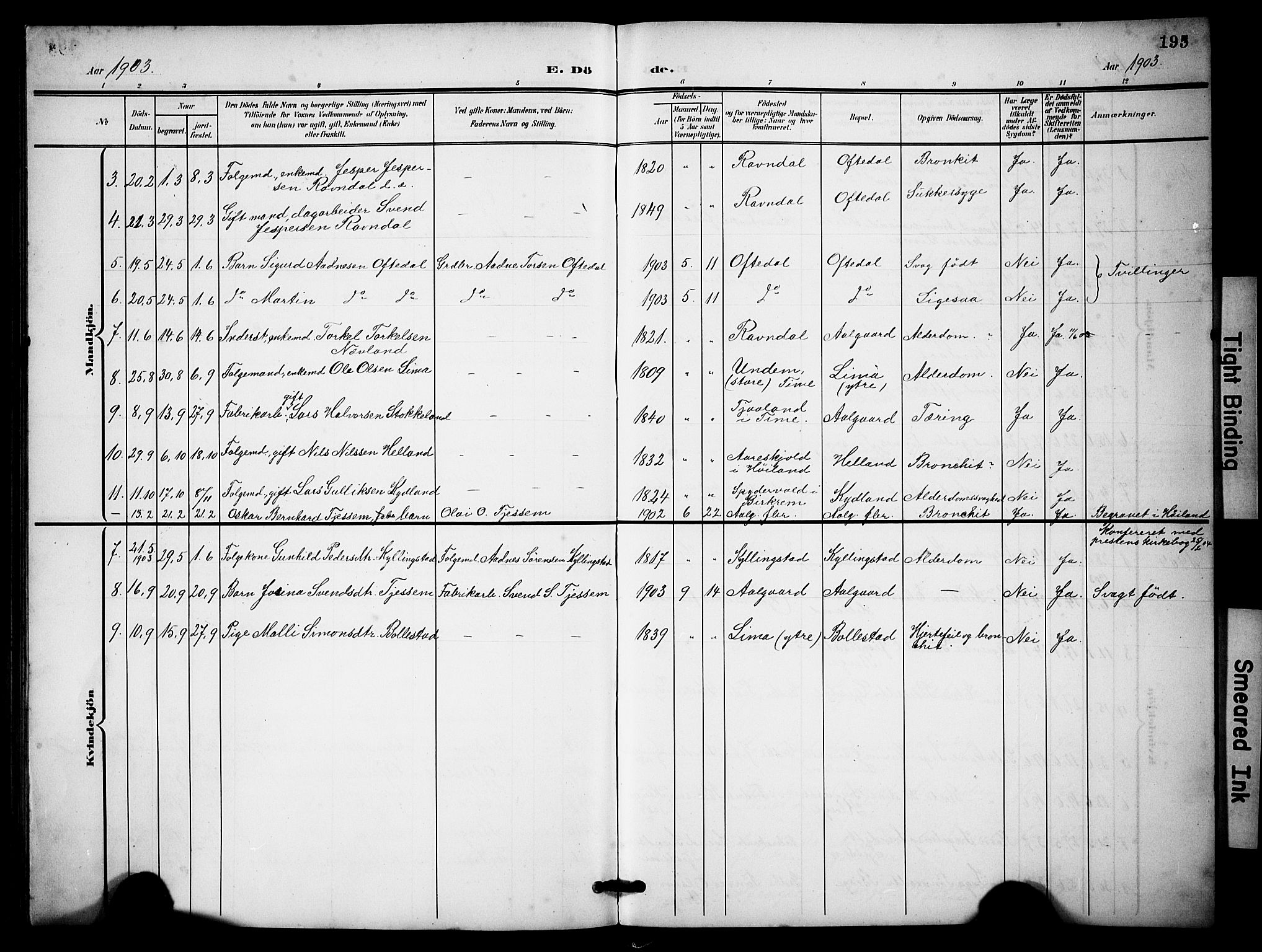 Lye sokneprestkontor, SAST/A-101794/001/30BB/L0009: Parish register (copy) no. B 9, 1902-1923, p. 195
