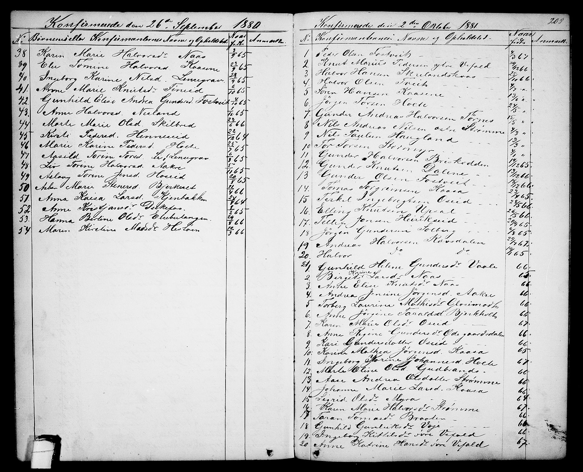 Drangedal kirkebøker, AV/SAKO-A-258/G/Ga/L0002: Parish register (copy) no. I 2, 1856-1887, p. 205