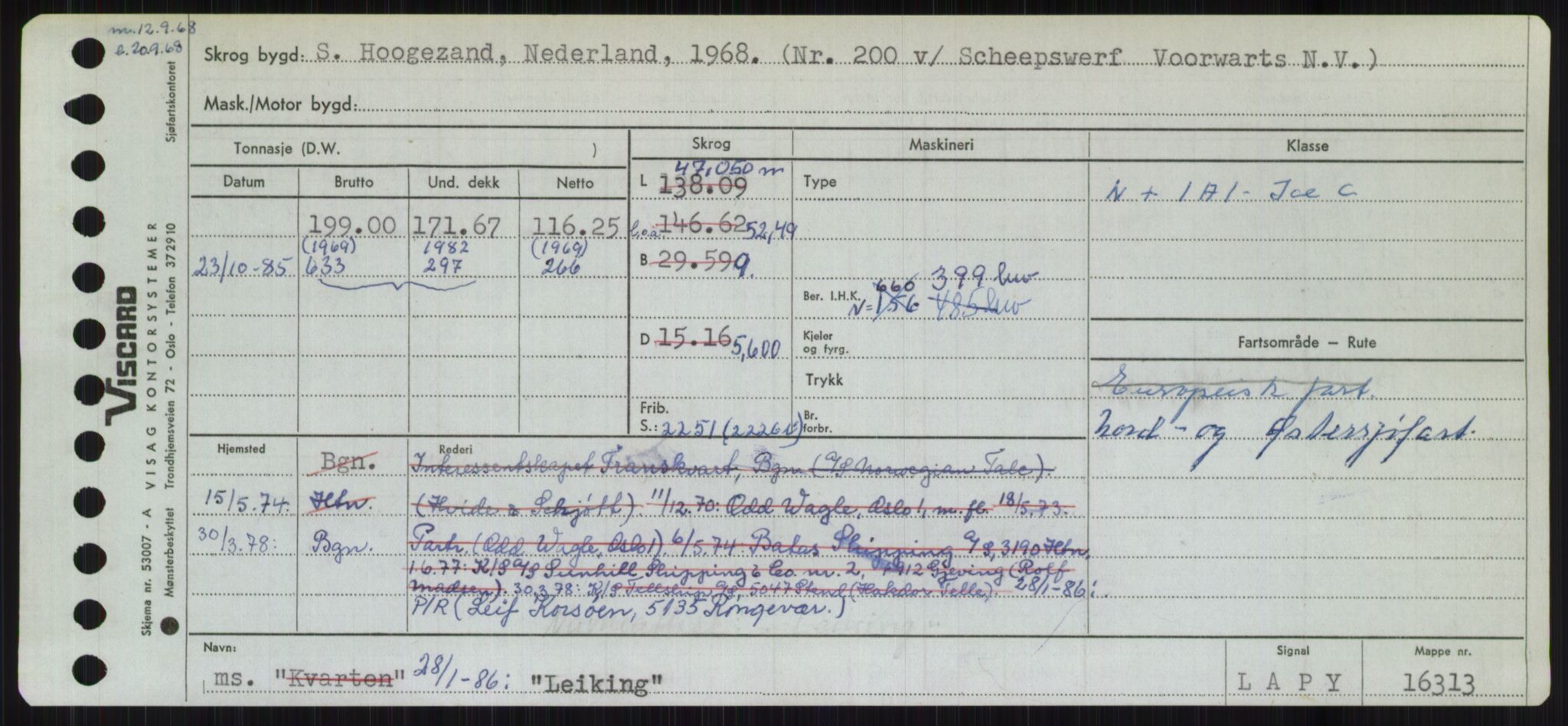 Sjøfartsdirektoratet med forløpere, Skipsmålingen, RA/S-1627/H/Ha/L0003/0002: Fartøy, Hilm-Mar / Fartøy, Kom-Mar, p. 379