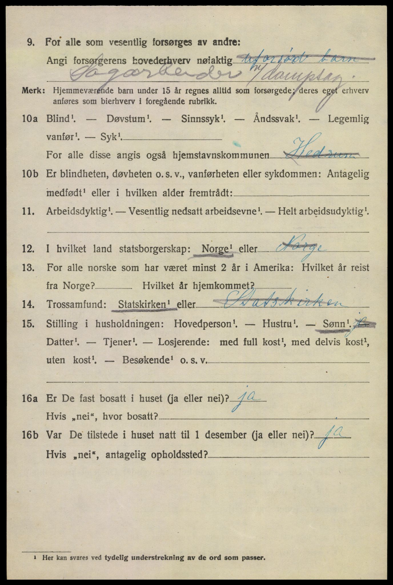 SAKO, 1920 census for Hedrum, 1920, p. 2312