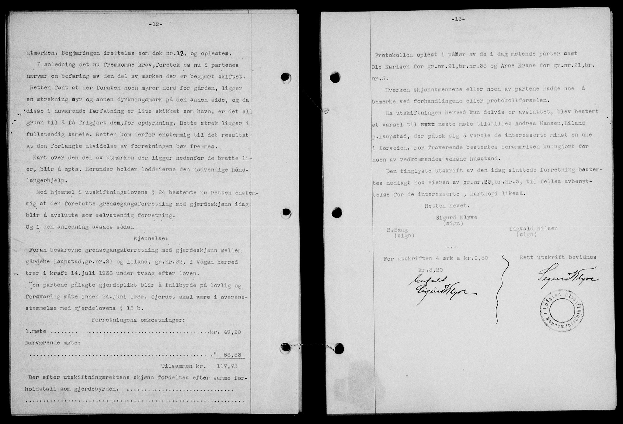 Lofoten sorenskriveri, SAT/A-0017/1/2/2C/L0005a: Mortgage book no. 5a, 1939-1939, Diary no: : 57/1939