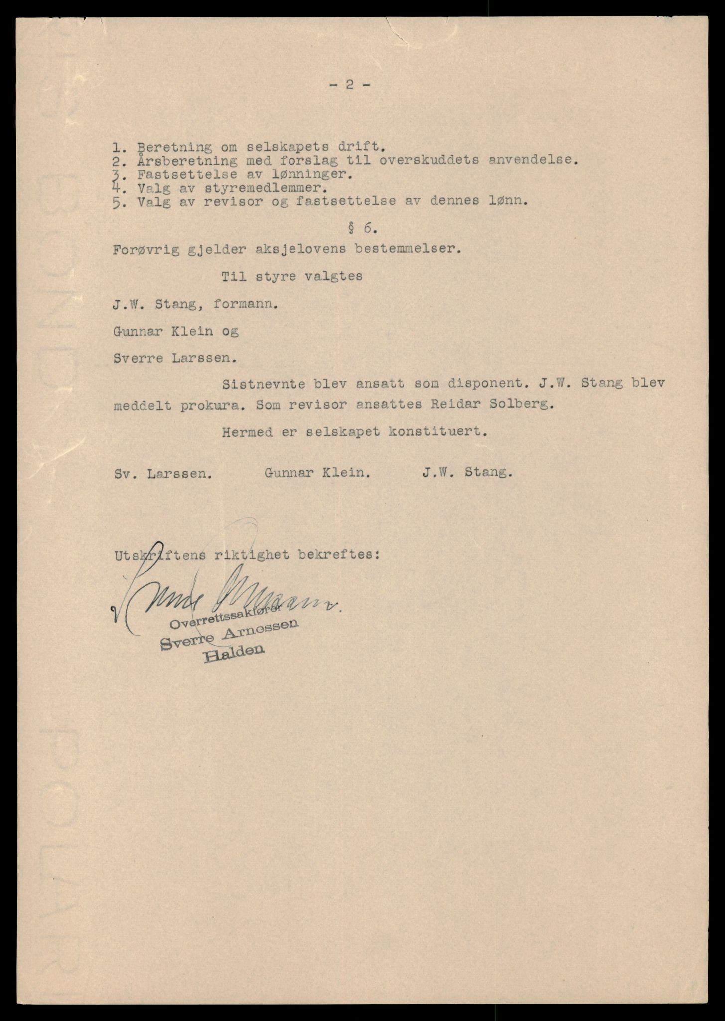 Halden tingrett, AV/SAT-A-10067/K/Kb/Kba/L0020: Aksjeselskap, St-Sy, 1944-1990