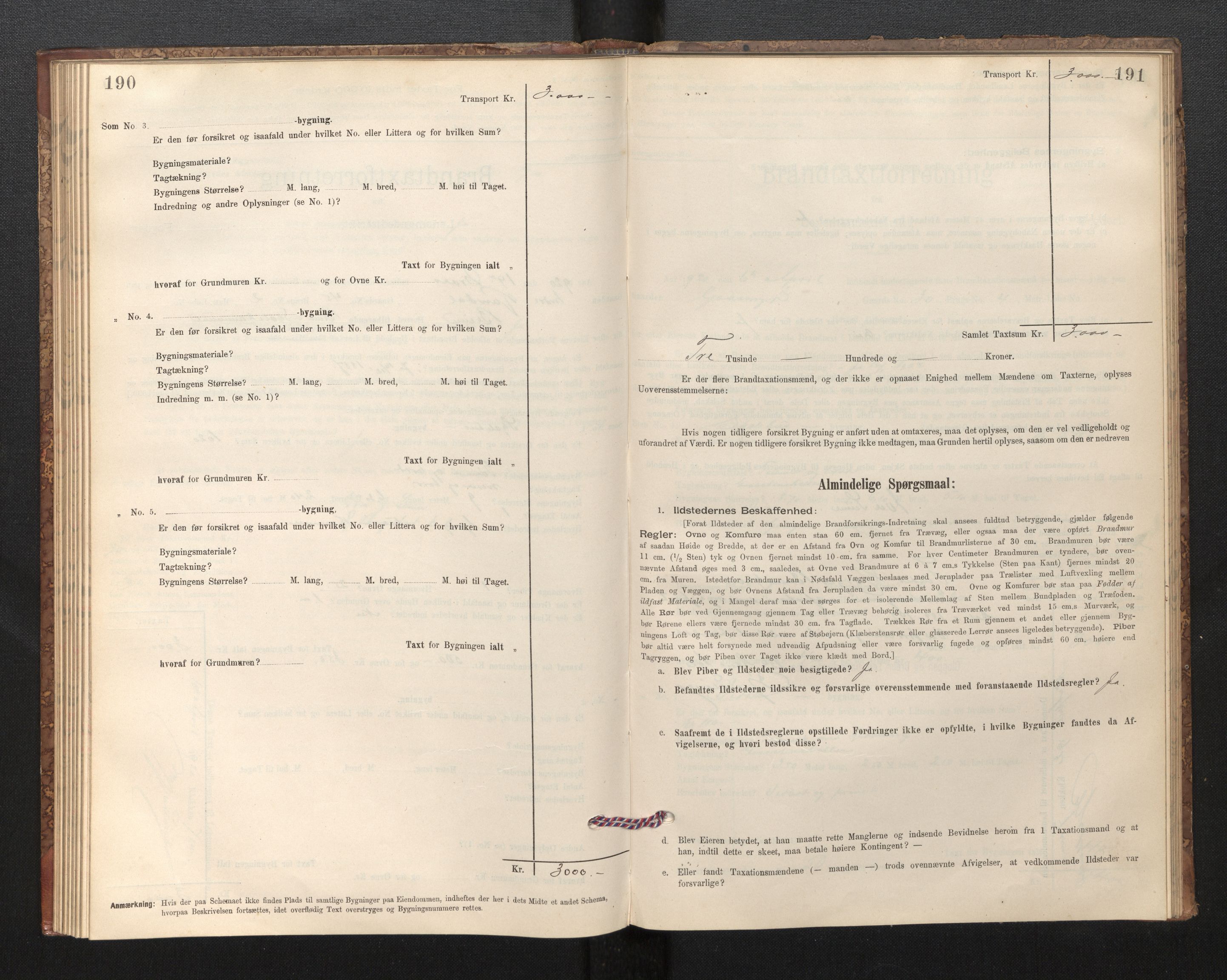 Lensmannen i Gloppen og Breim, AV/SAB-A-27801/0012/L0003: Branntakstprotokoll, skjematakst, 1894-1931, p. 190-191