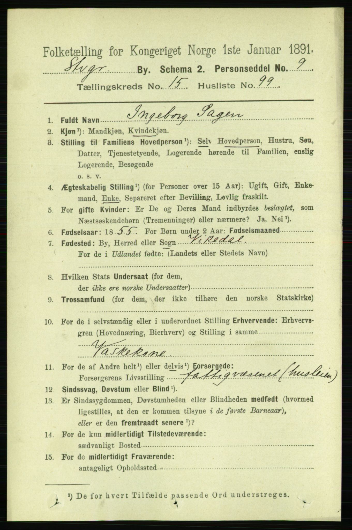 RA, 1891 census for 1103 Stavanger, 1891, p. 18828