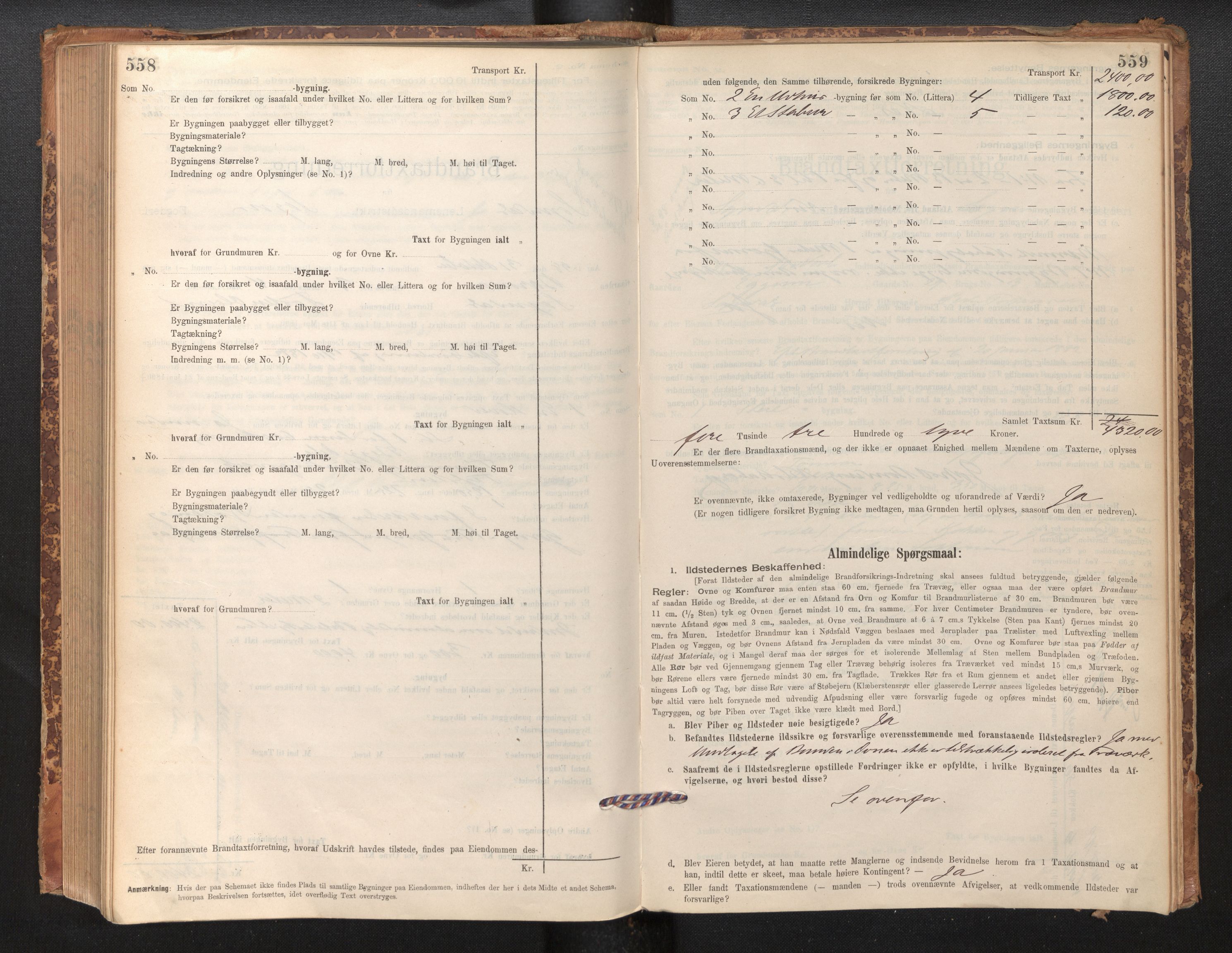 Lensmannen i Sogndal, AV/SAB-A-29901/0012/L0008: Branntakstprotokoll, skjematakst, 1895-1906, p. 558-559