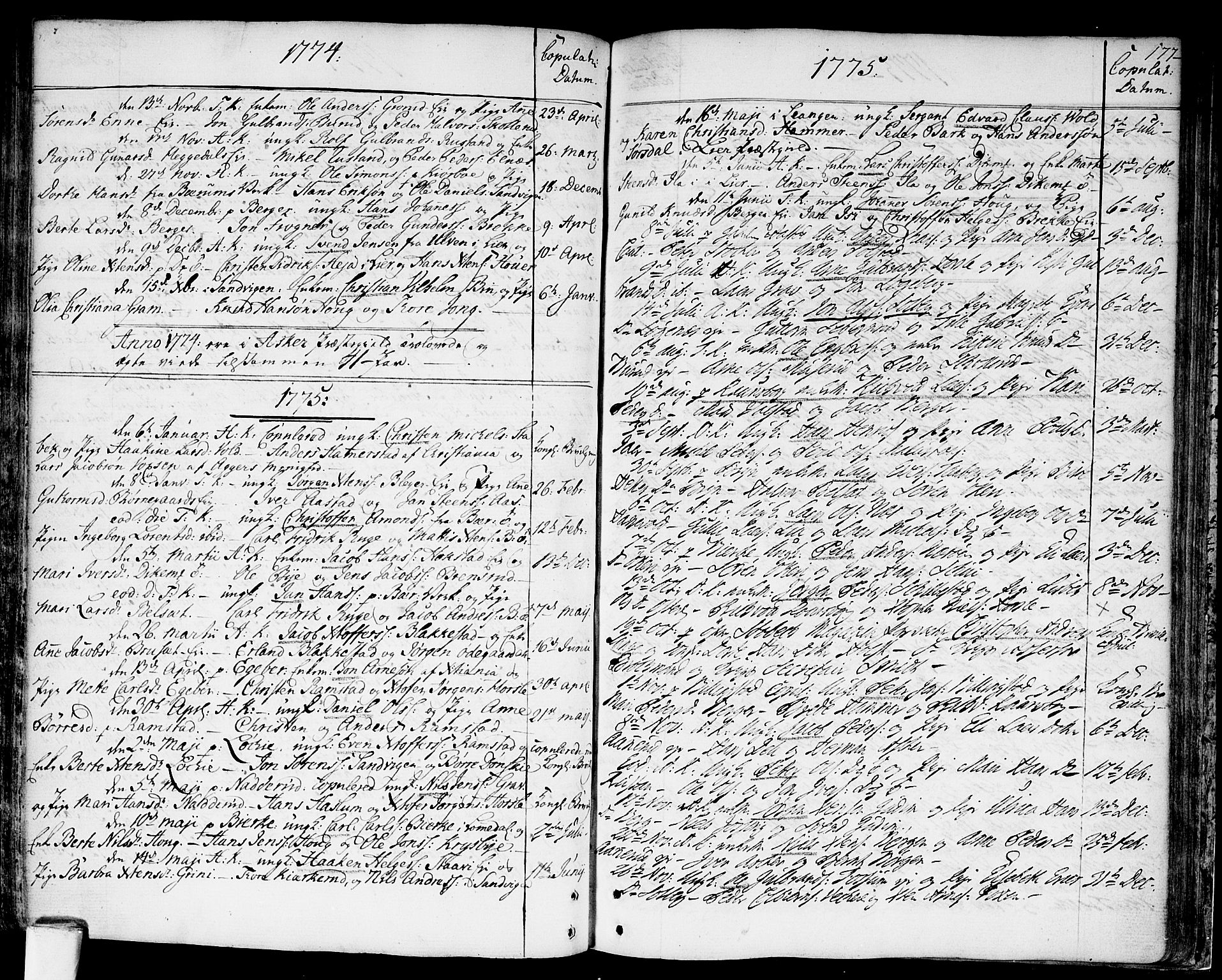 Asker prestekontor Kirkebøker, SAO/A-10256a/F/Fa/L0003: Parish register (official) no. I 3, 1767-1807, p. 177