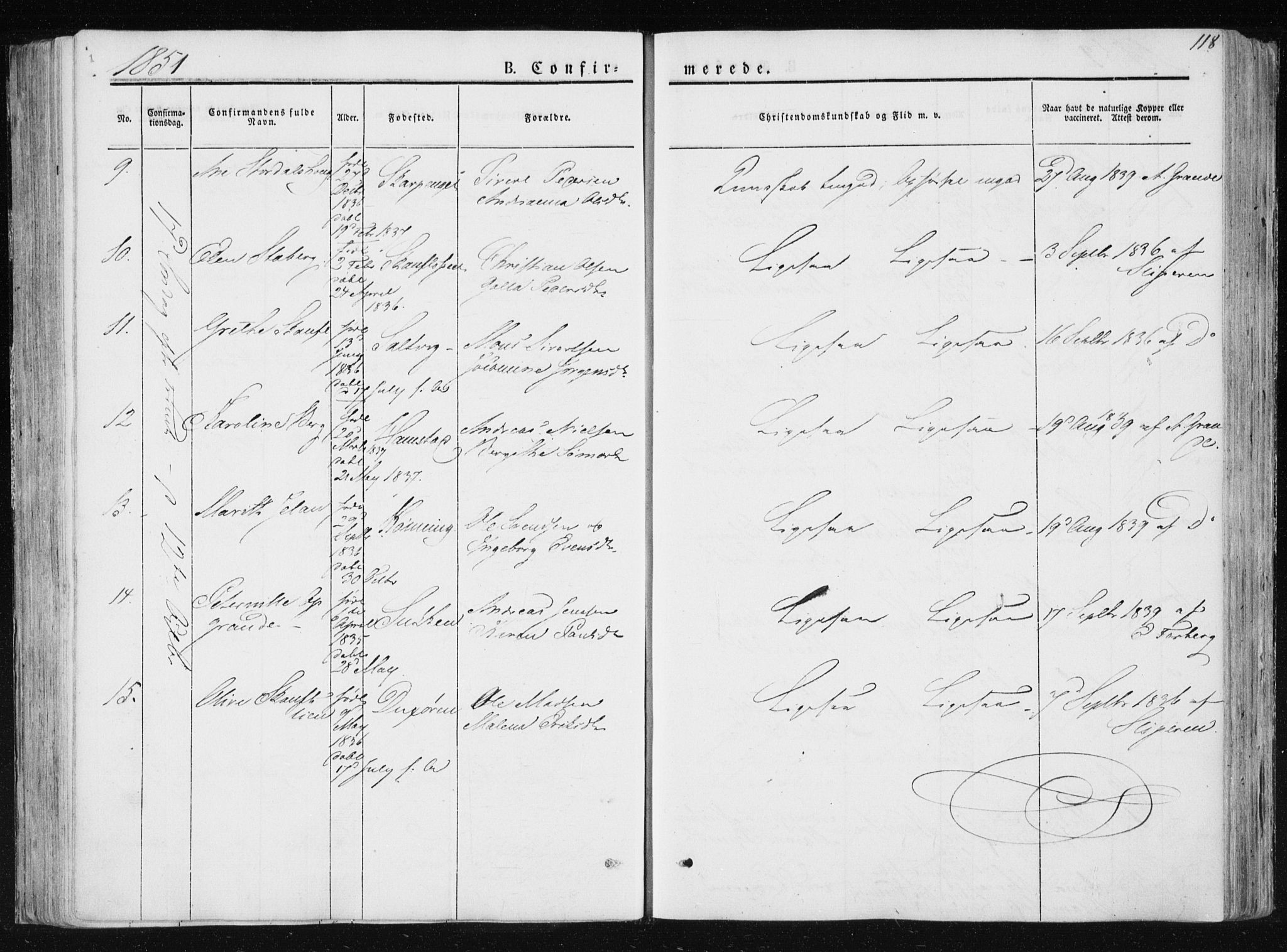 Ministerialprotokoller, klokkerbøker og fødselsregistre - Nord-Trøndelag, AV/SAT-A-1458/733/L0323: Parish register (official) no. 733A02, 1843-1870, p. 118