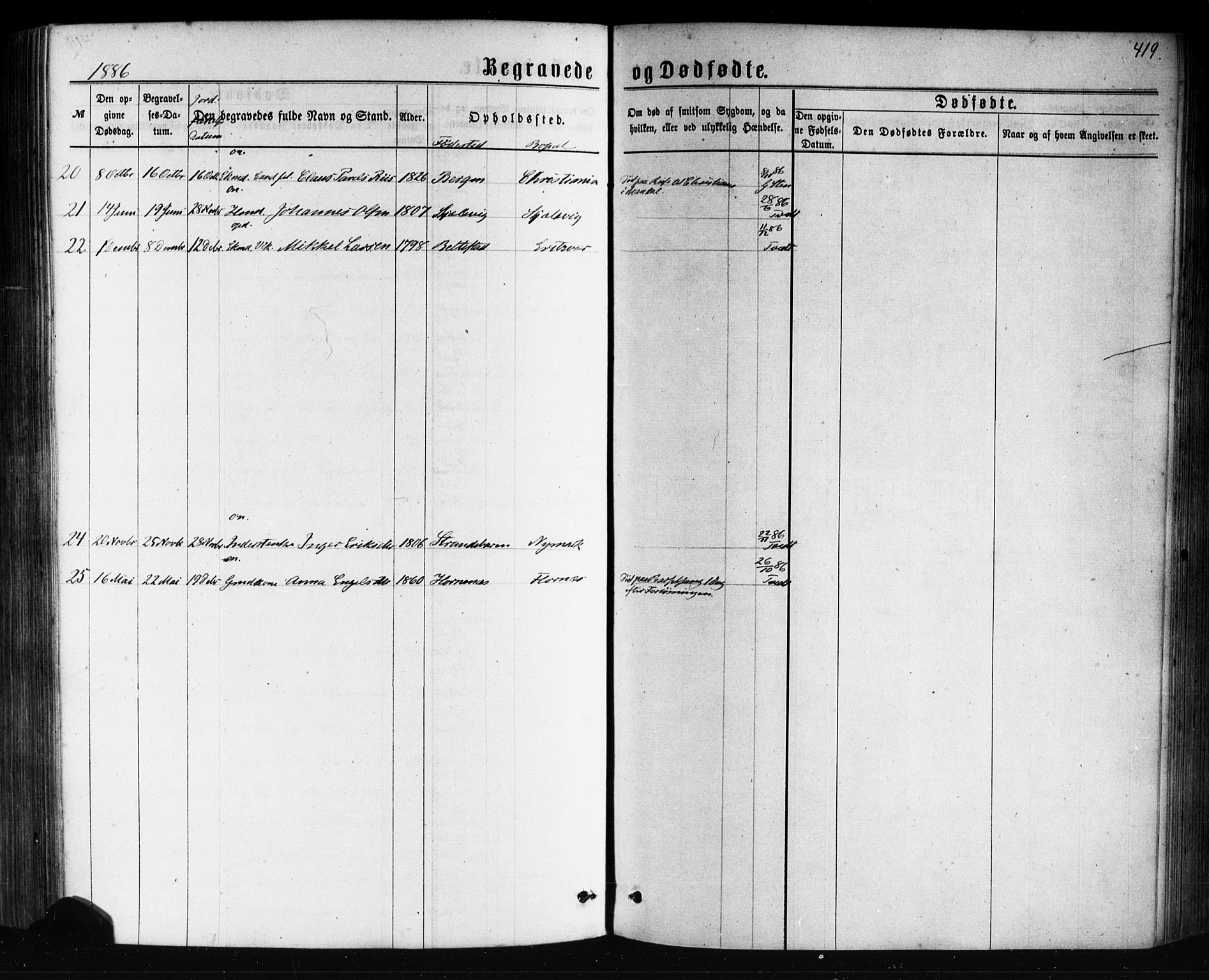 Tysnes sokneprestembete, AV/SAB-A-78601/H/Haa: Parish register (official) no. A 12, 1872-1886, p. 419