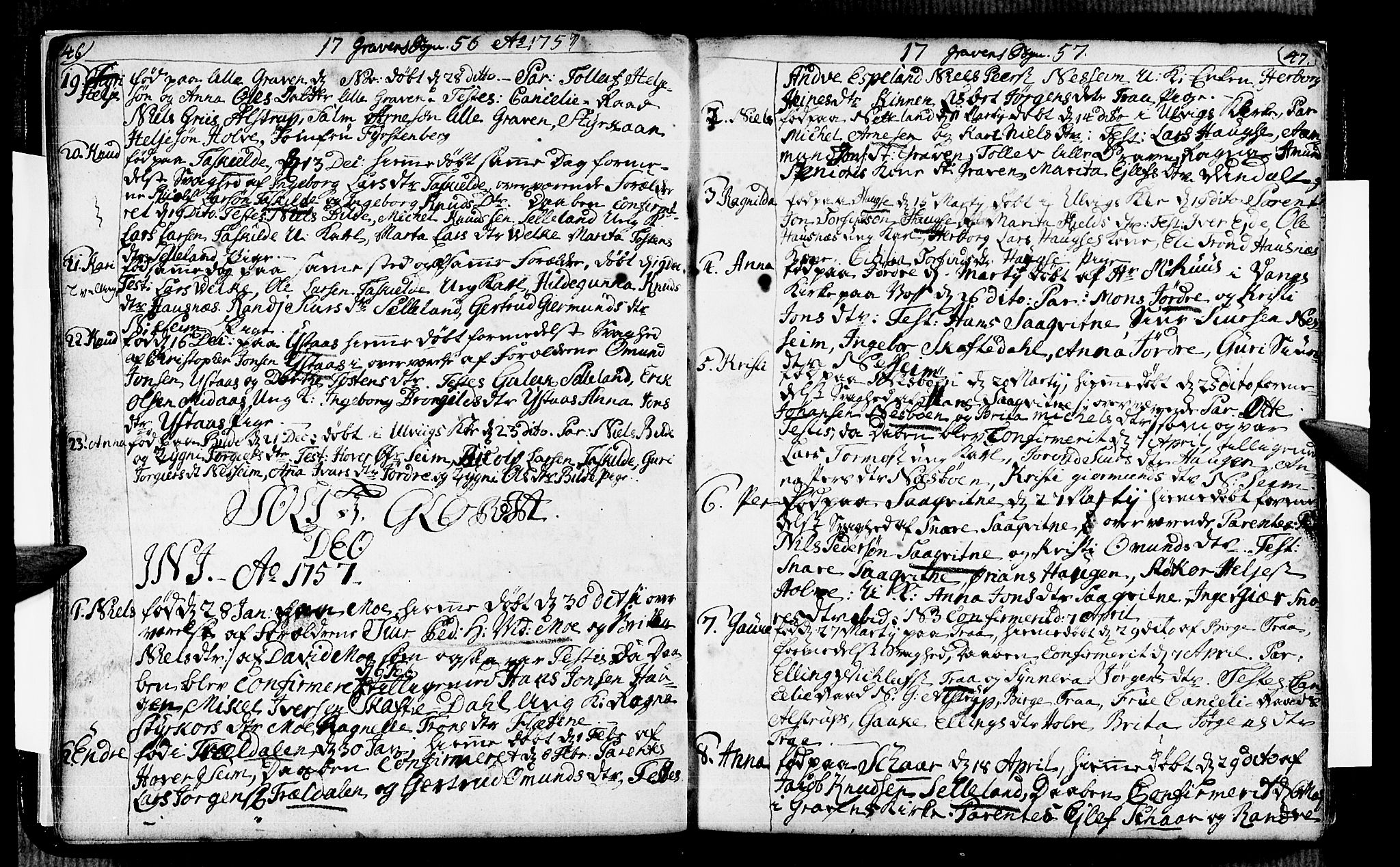 Ulvik sokneprestembete, SAB/A-78801/H/Haa: Parish register (official) no. A 6, 1743-1761, p. 46-47
