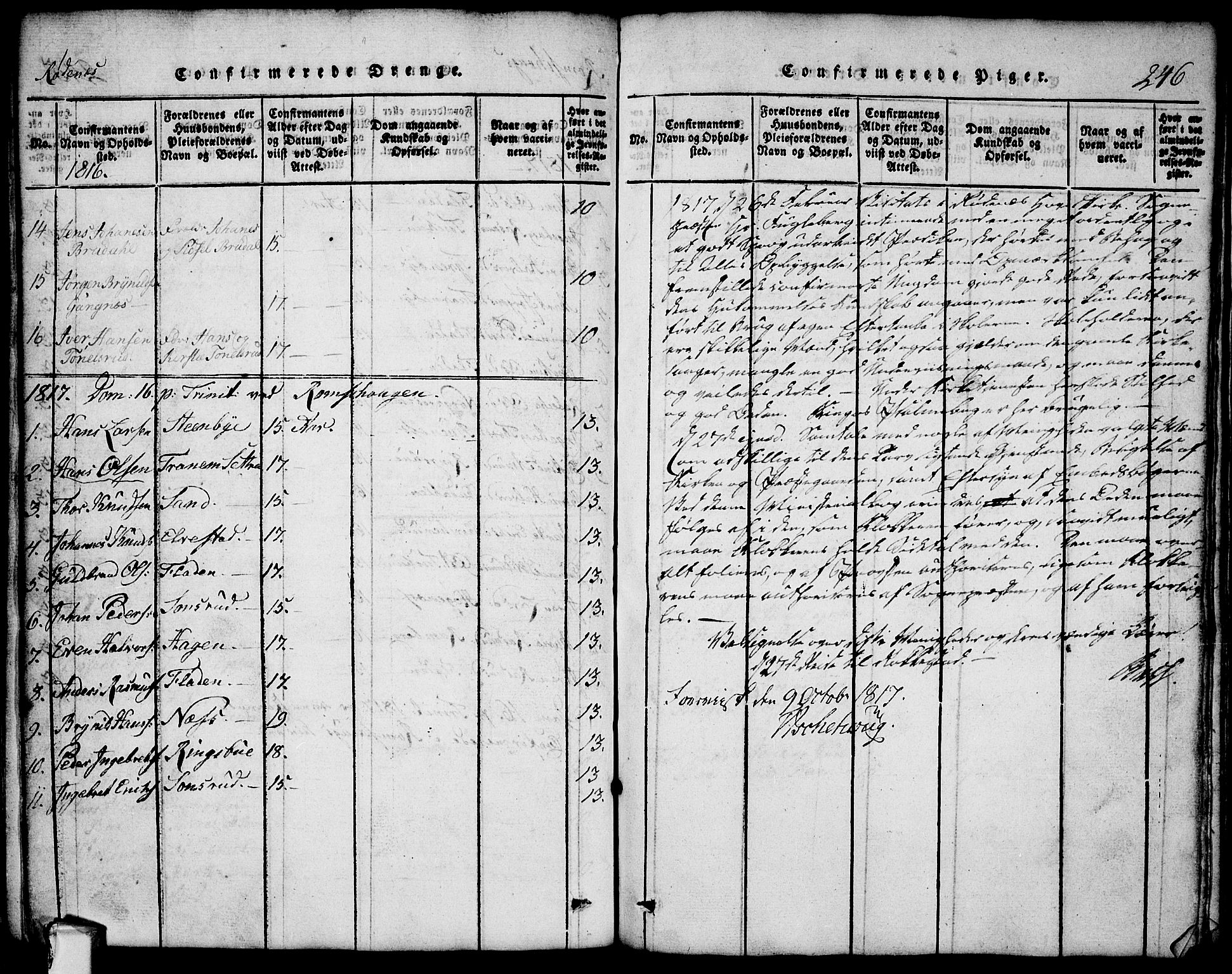 Rødenes prestekontor Kirkebøker, AV/SAO-A-2005/G/Ga/L0001: Parish register (copy) no.  I 1, 1814-1841, p. 246