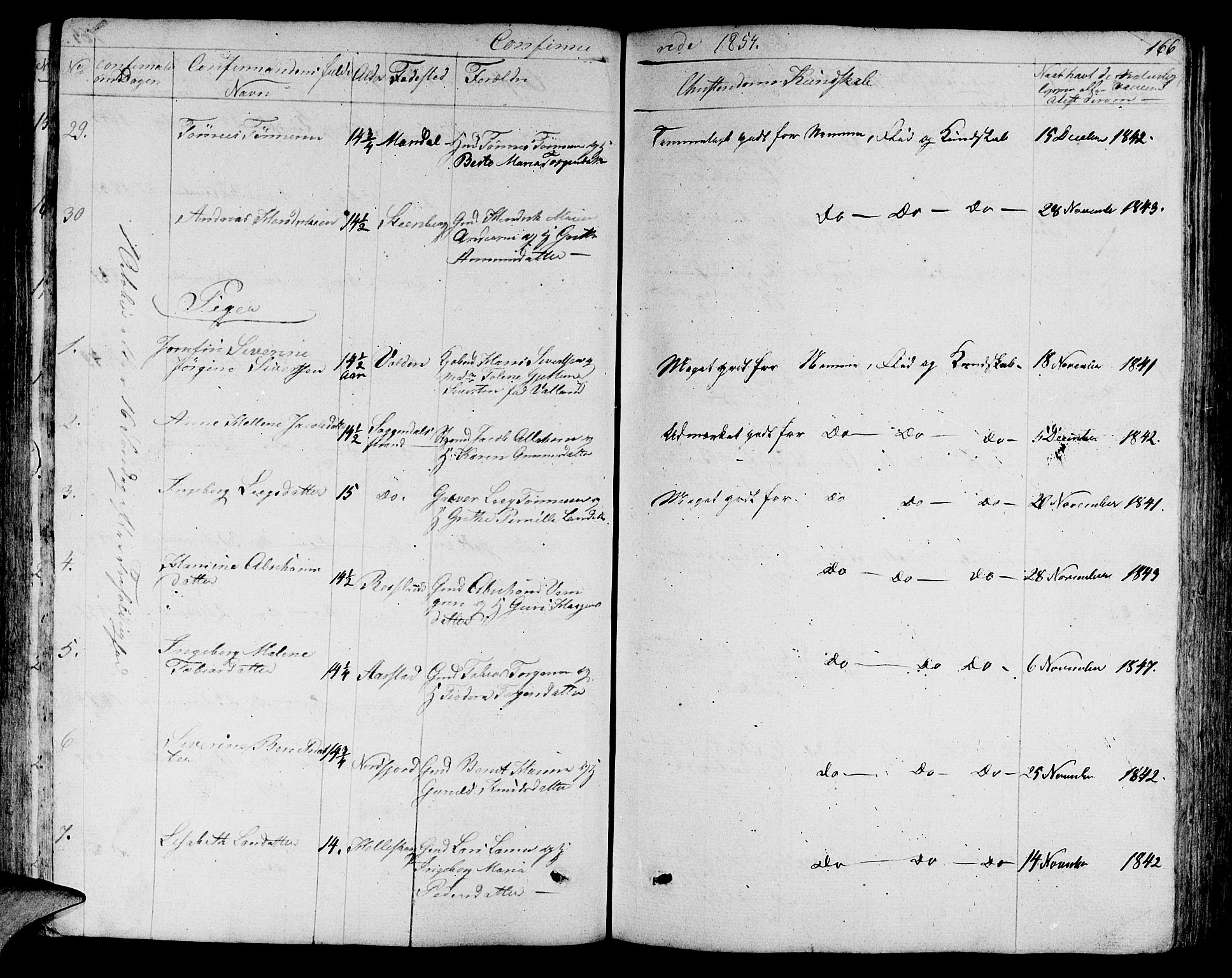 Sokndal sokneprestkontor, AV/SAST-A-101808: Parish register (copy) no. B 2, 1849-1865, p. 166