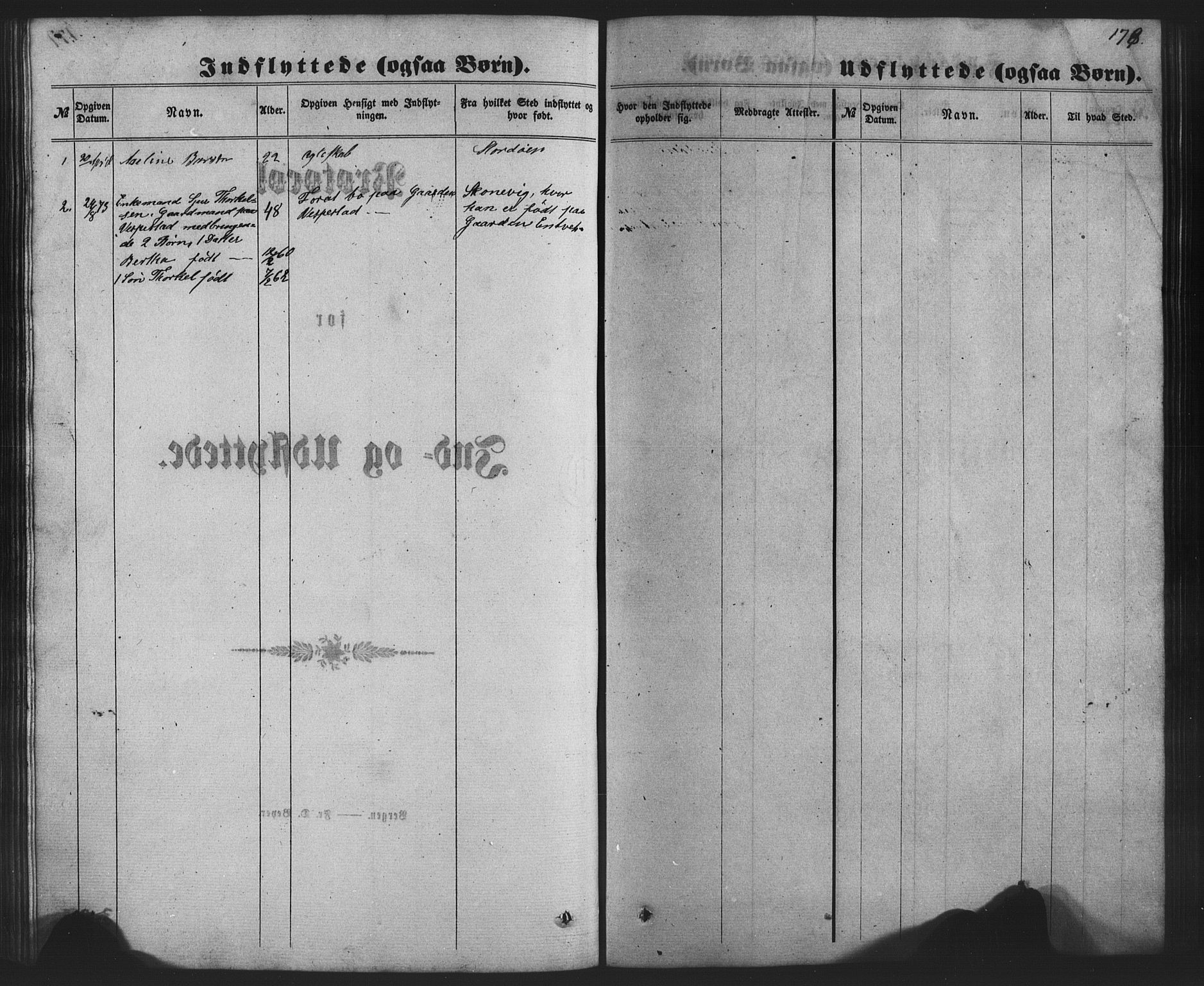 Finnås sokneprestembete, SAB/A-99925/H/Ha/Hab/Habc/L0001: Parish register (copy) no. C 1, 1860-1887, p. 178