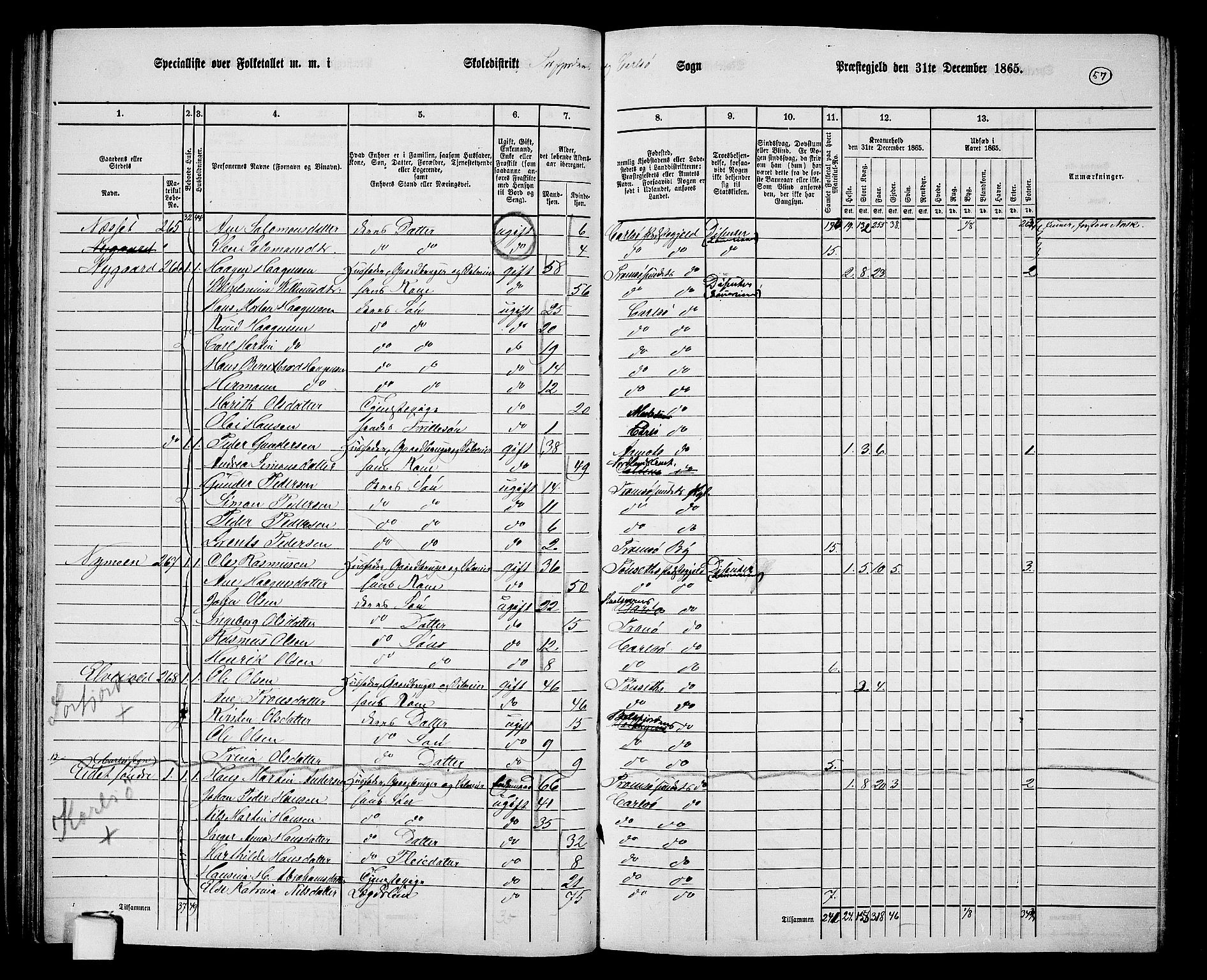 RA, 1865 census for Karlsøy, 1865, p. 57