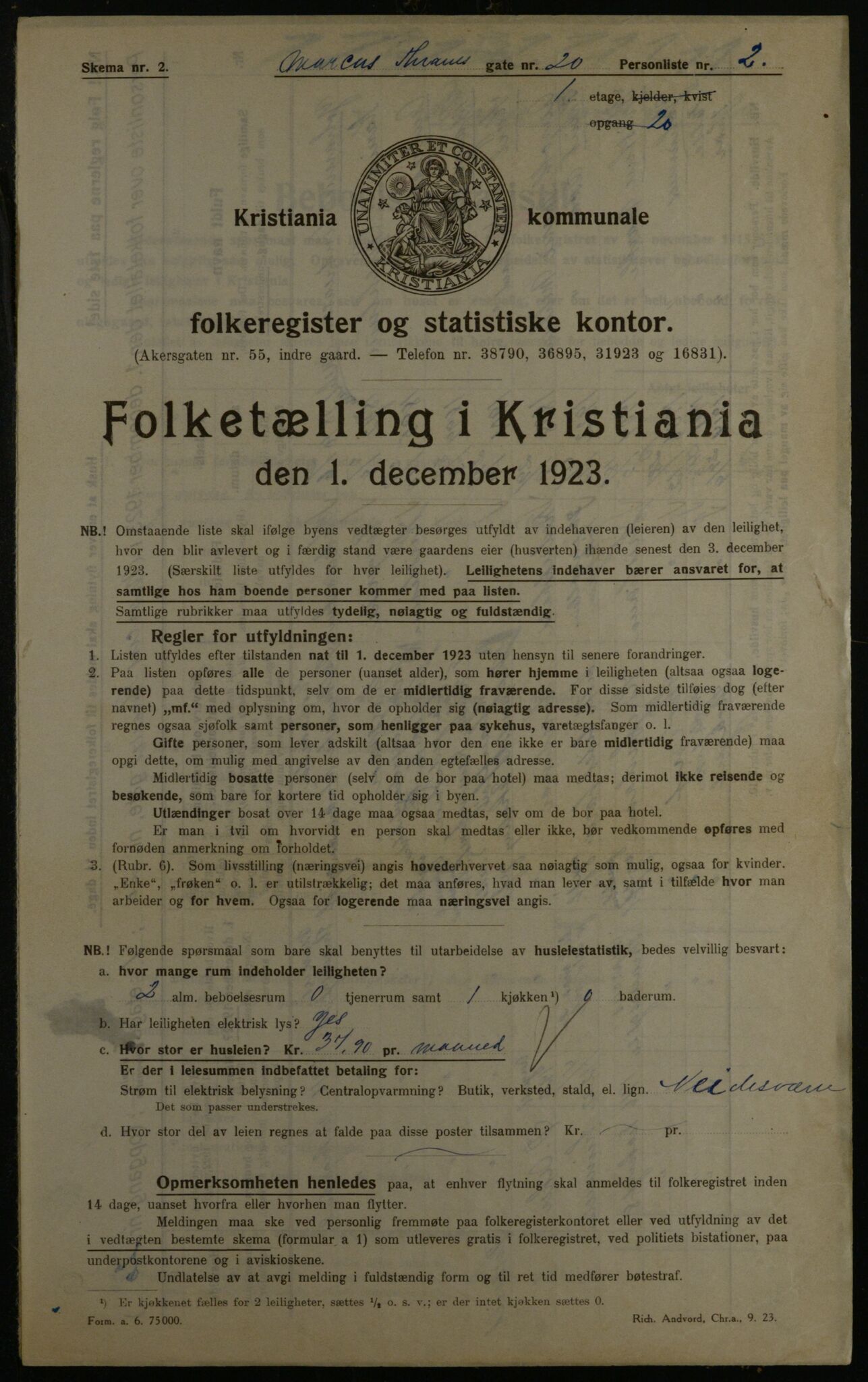 OBA, Municipal Census 1923 for Kristiania, 1923, p. 67221