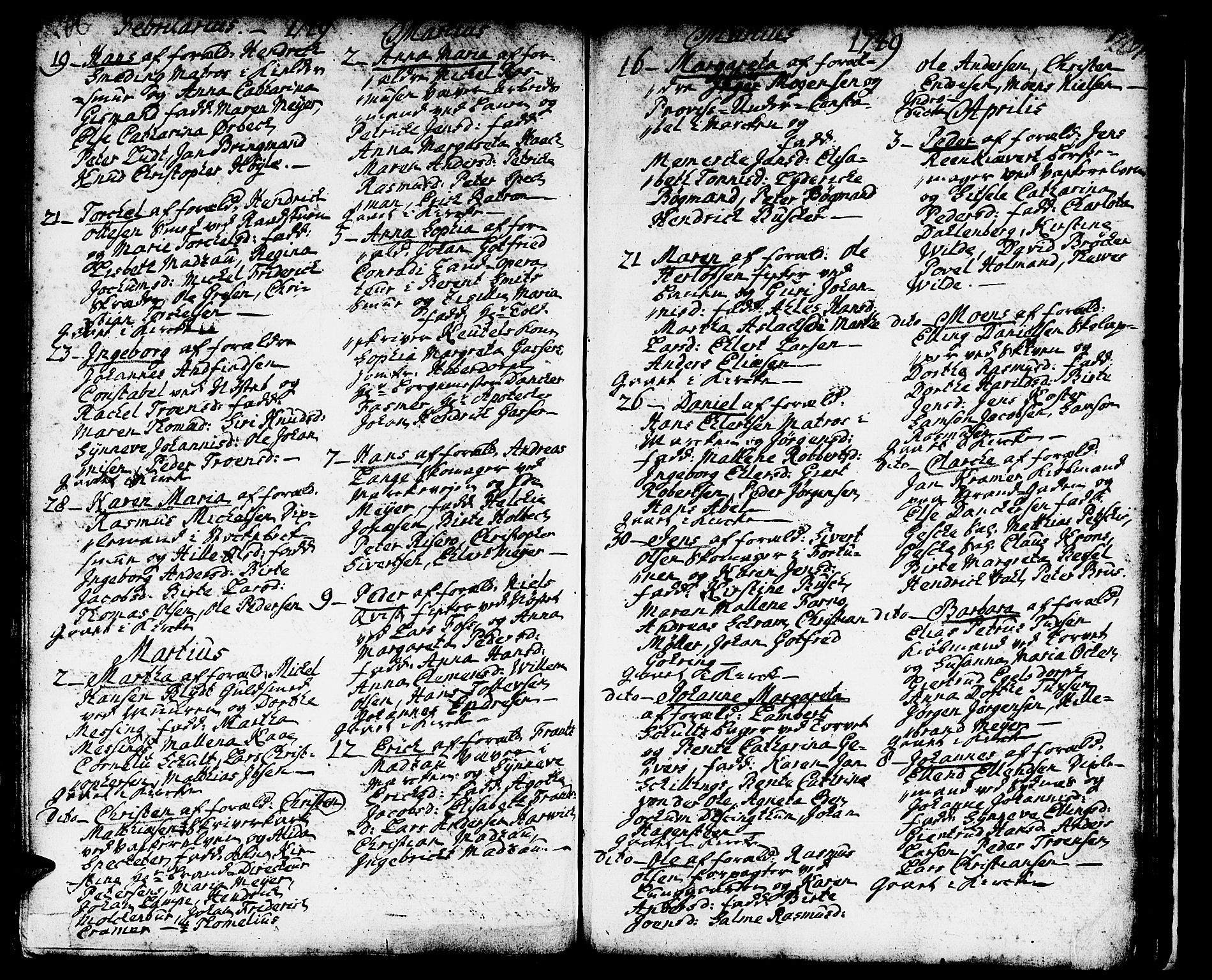 Domkirken sokneprestembete, SAB/A-74801/H/Haa/L0002: Parish register (official) no. A 2, 1733-1750, p. 286-287