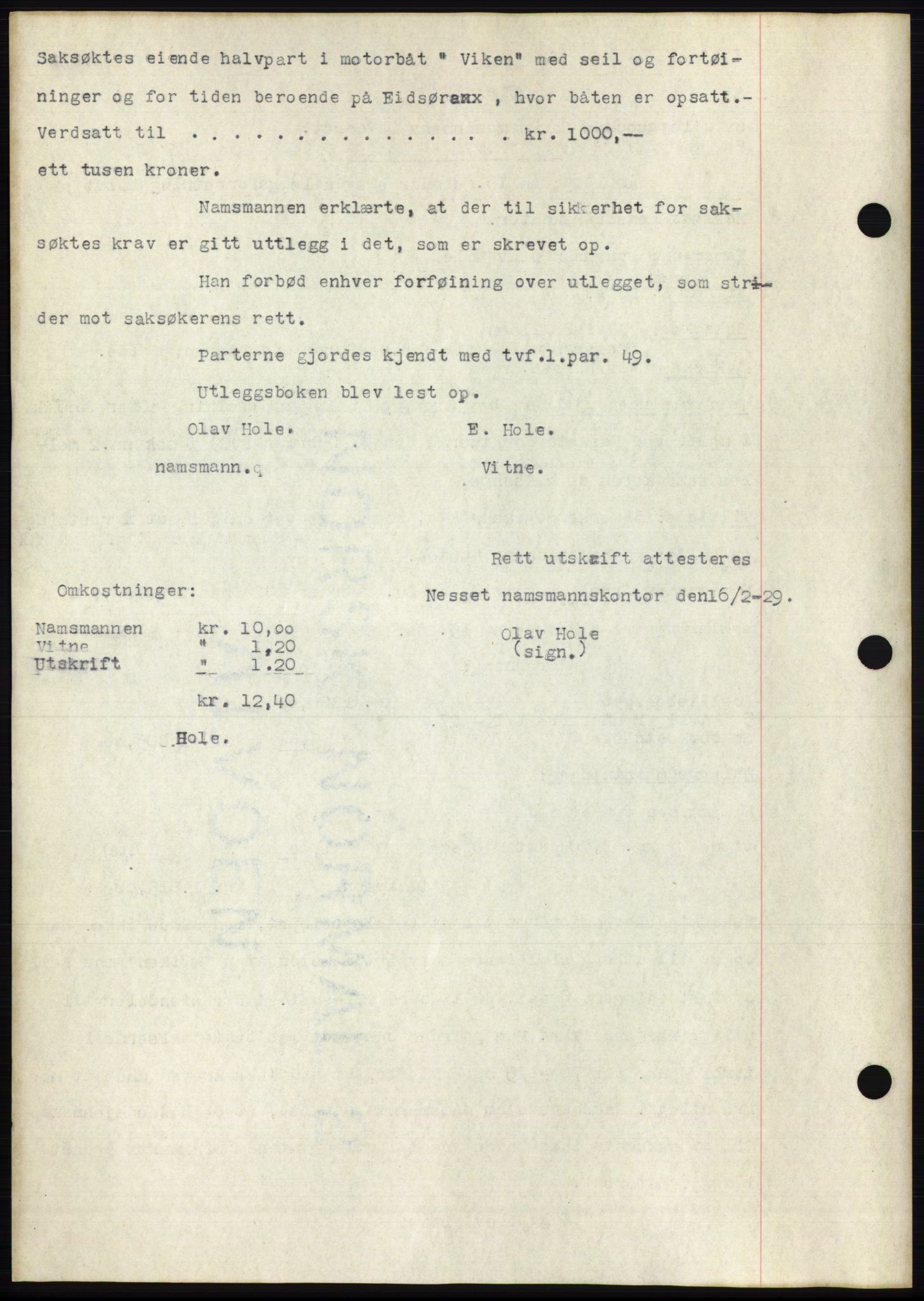 Romsdal sorenskriveri, AV/SAT-A-4149/1/2/2C/L0056: Mortgage book no. 50, 1929-1929, Deed date: 01.03.1929