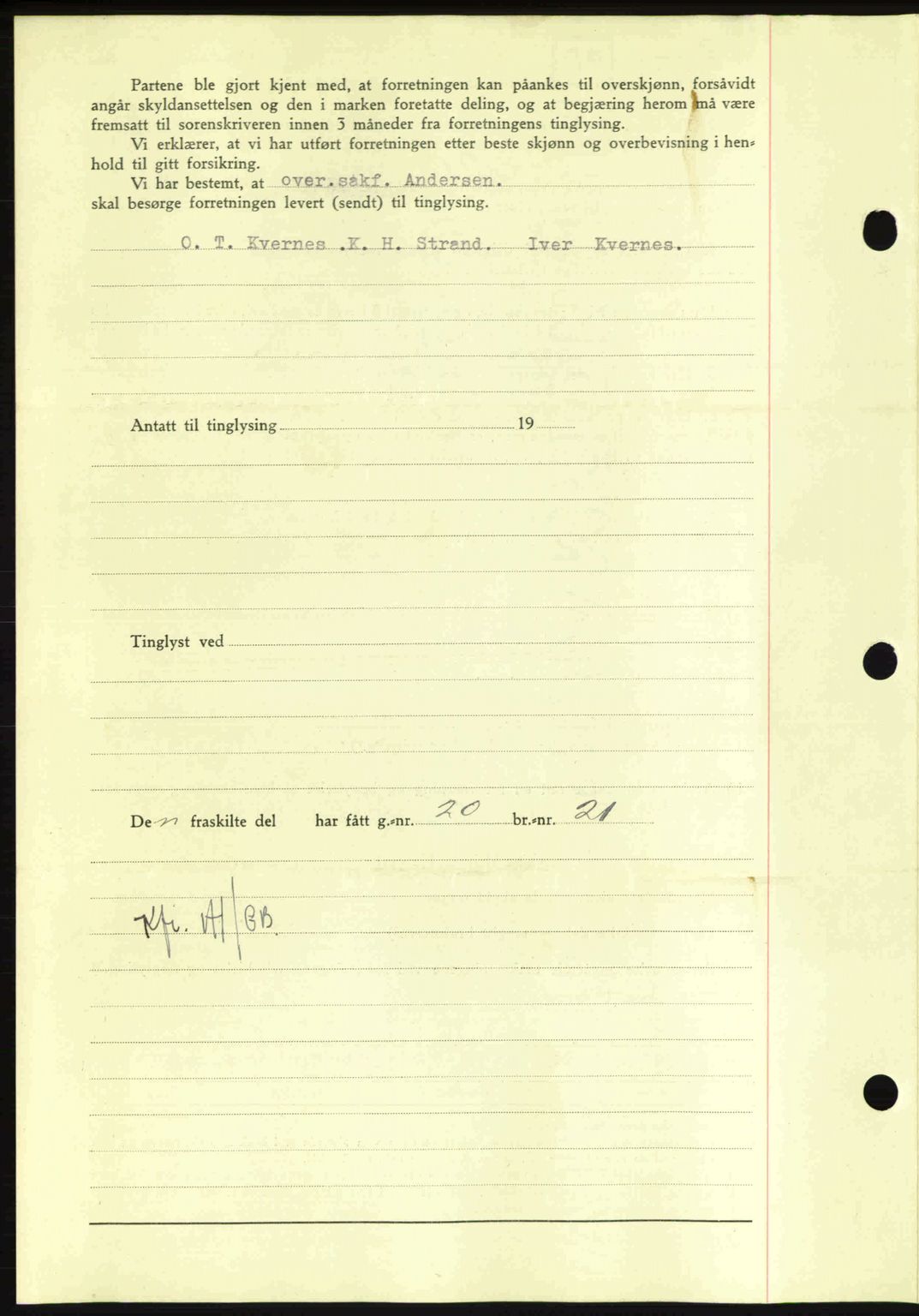Nordmøre sorenskriveri, SAT/A-4132/1/2/2Ca: Mortgage book no. A90, 1941-1941, Diary no: : 1627/1941