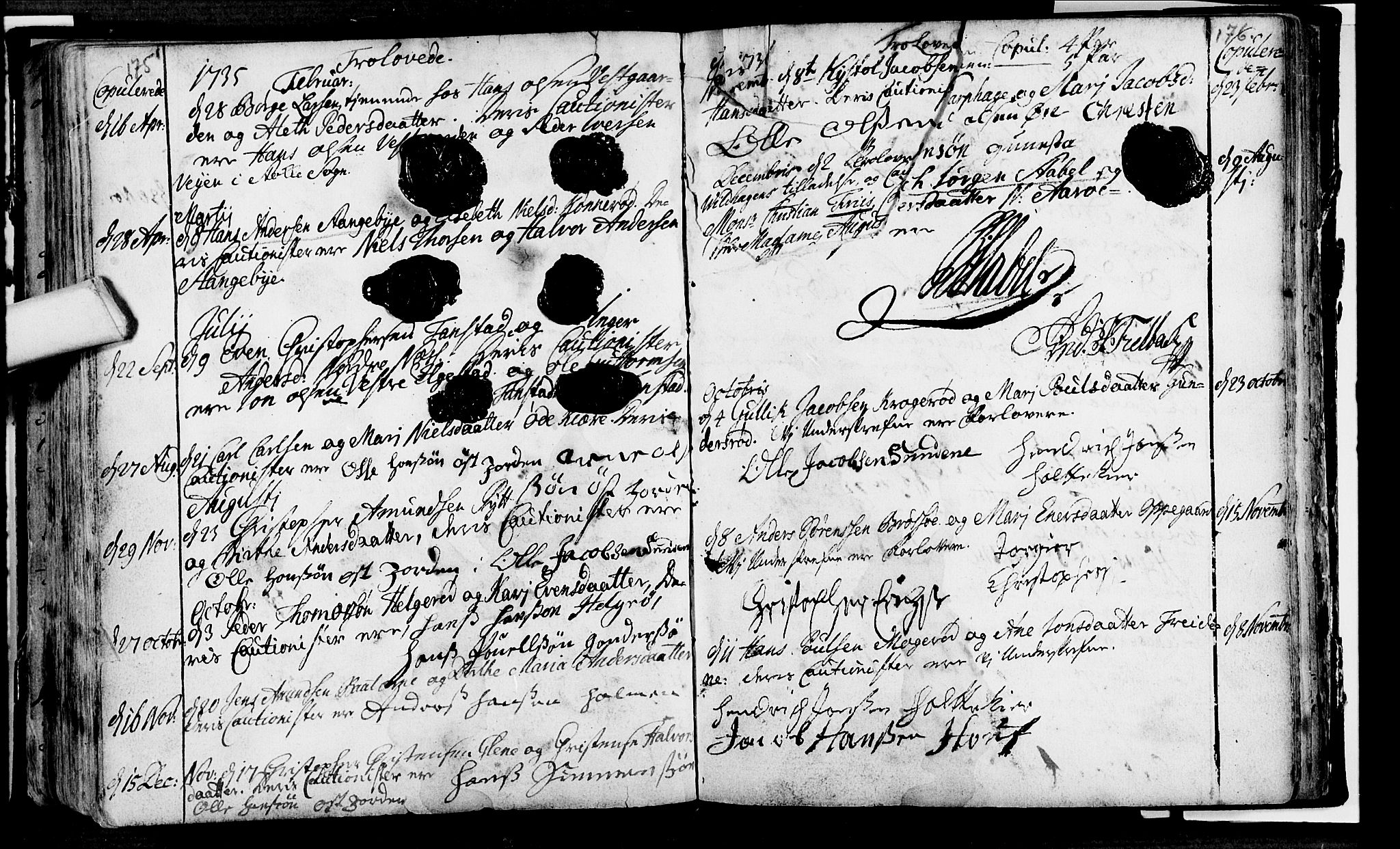 Nøtterøy kirkebøker, SAKO/A-354/F/Fa/L0001: Parish register (official) no. I 1, 1686-1738, p. 175-176