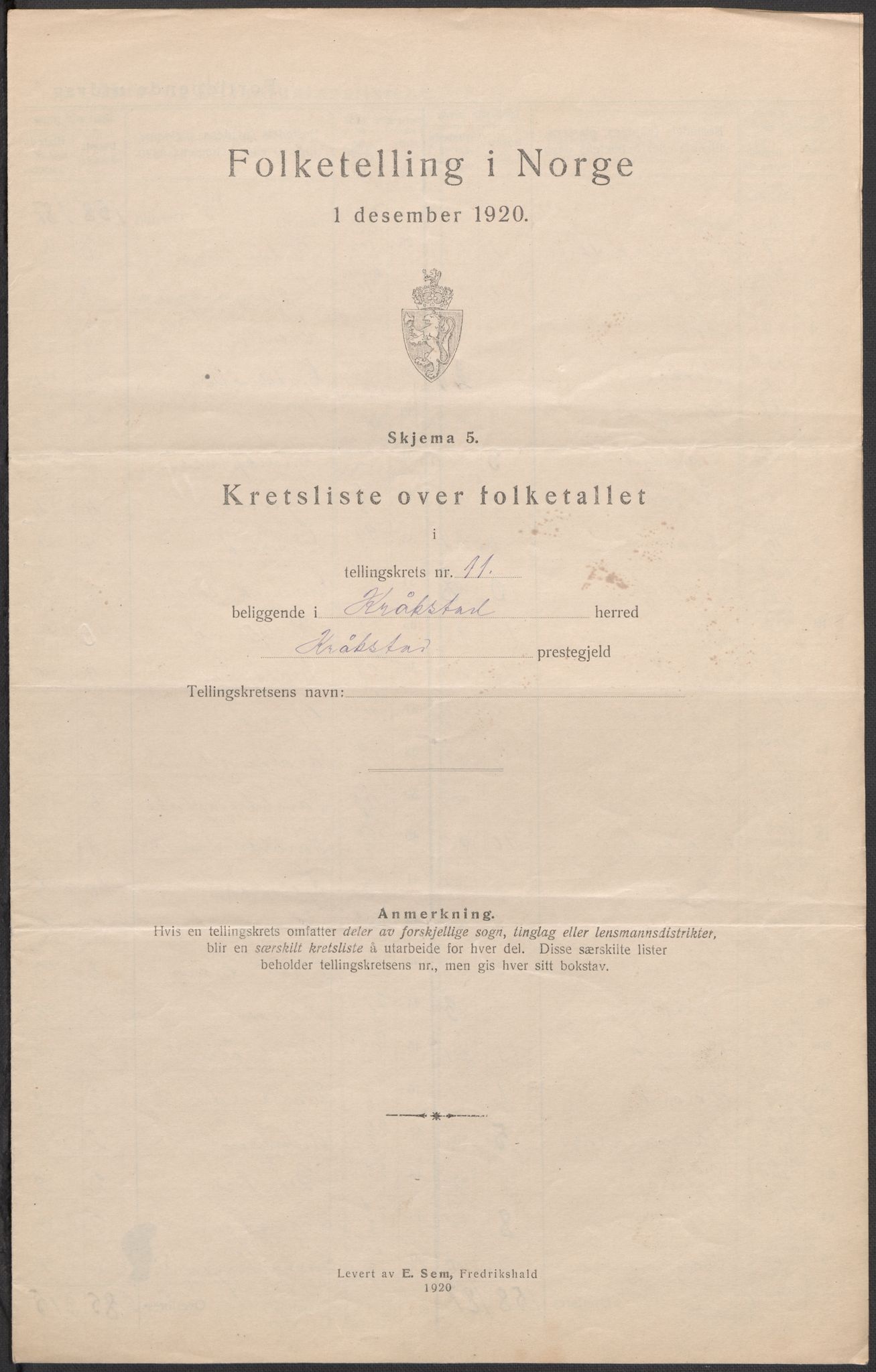SAO, 1920 census for Kråkstad, 1920, p. 38