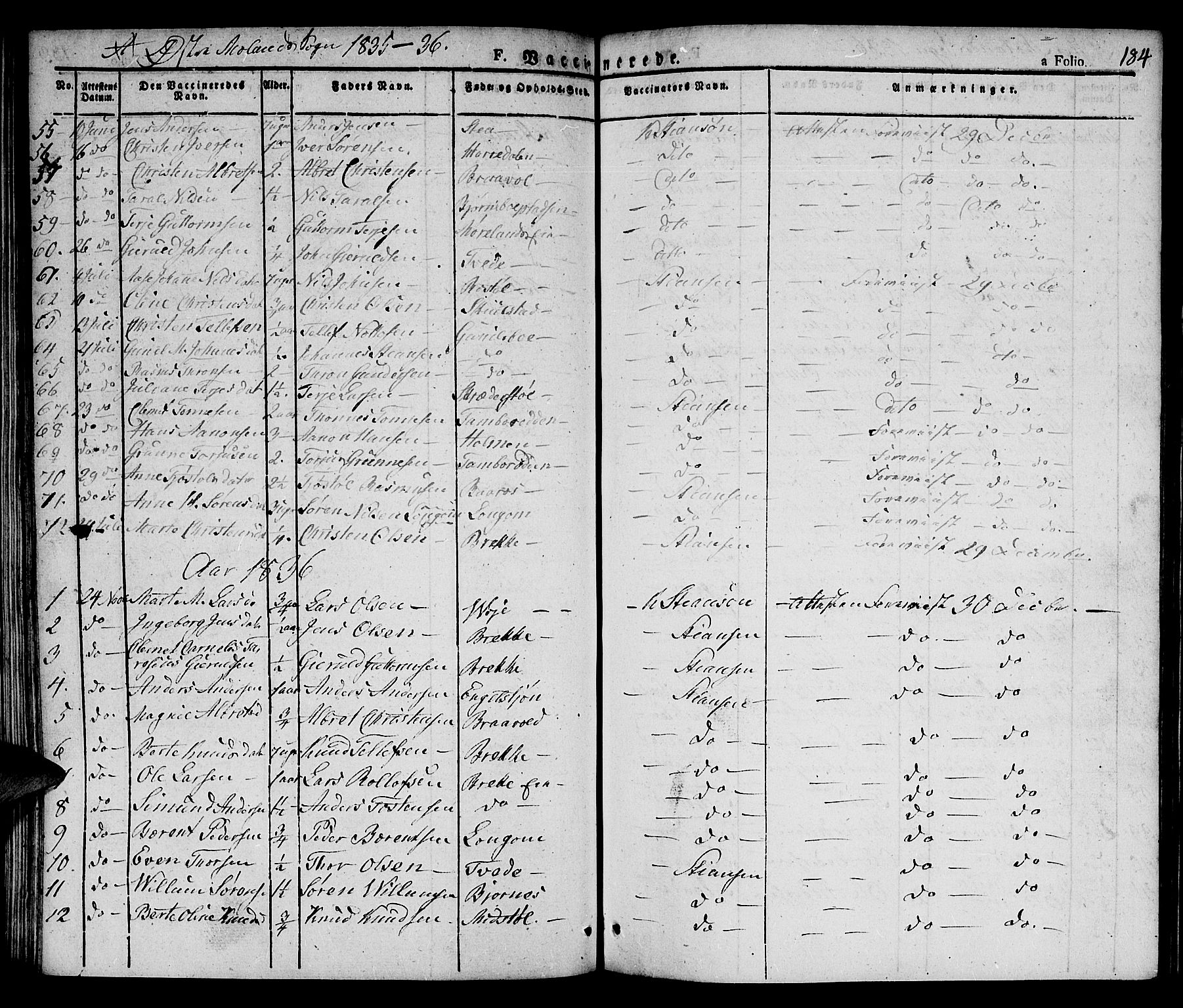 Austre Moland sokneprestkontor, AV/SAK-1111-0001/F/Fa/Faa/L0005: Parish register (official) no. A 5, 1825-1837, p. 184