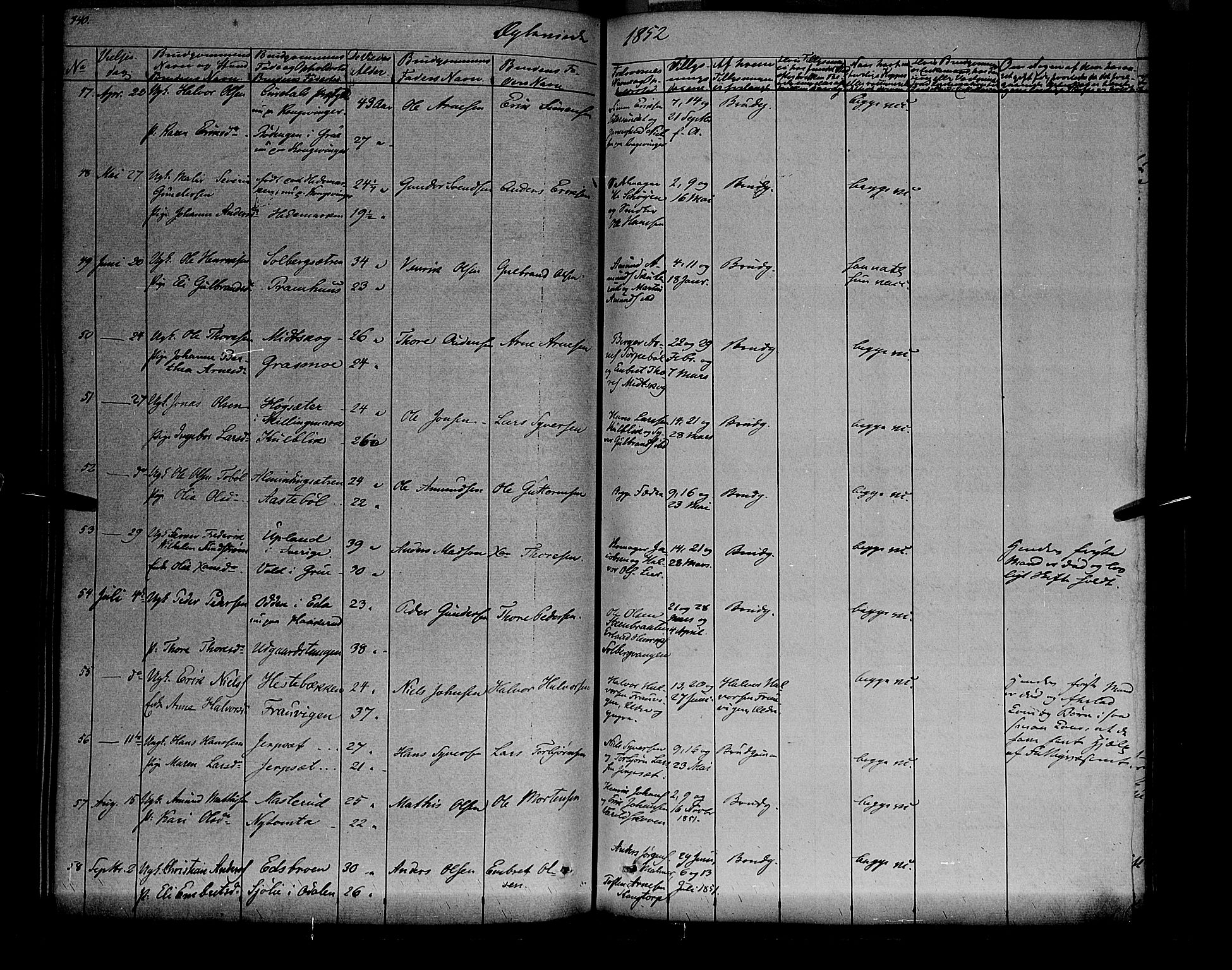 Vinger prestekontor, AV/SAH-PREST-024/H/Ha/Haa/L0009: Parish register (official) no. 9, 1847-1855, p. 340