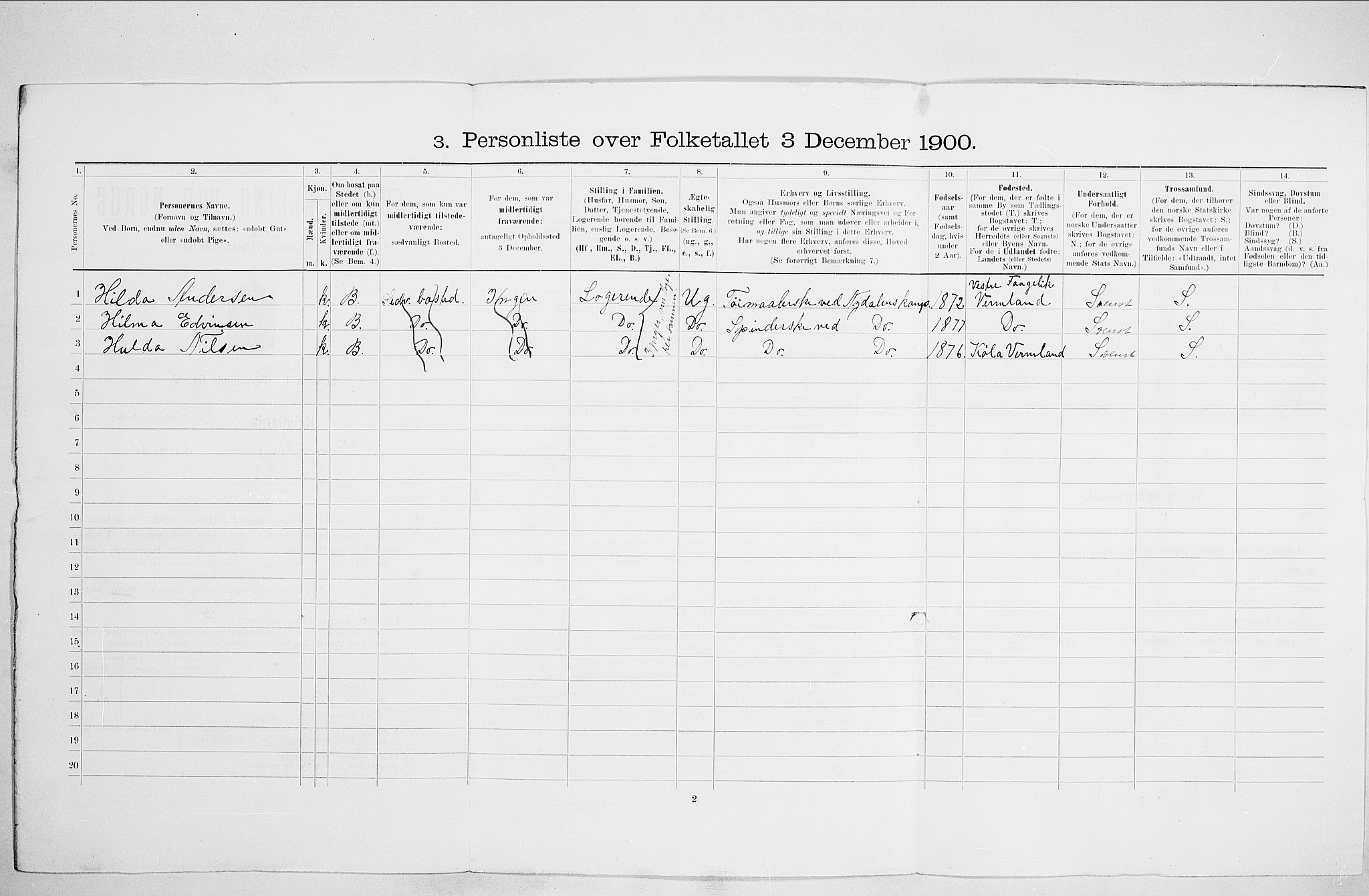 SAO, 1900 census for Kristiania, 1900, p. 49204