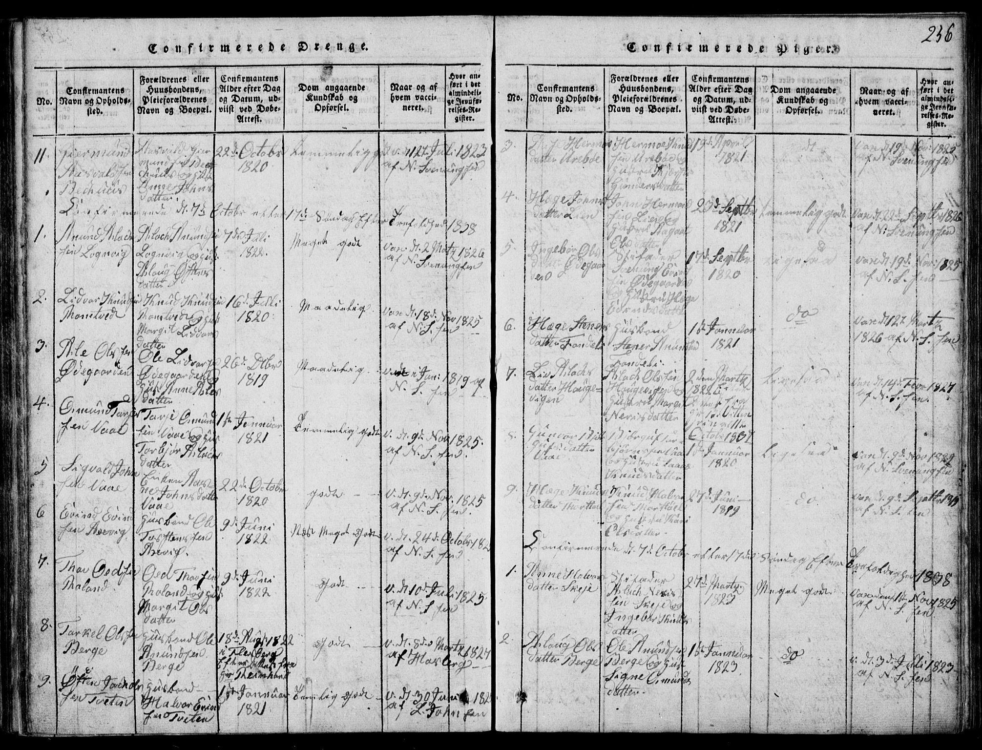 Rauland kirkebøker, SAKO/A-292/G/Ga/L0001: Parish register (copy) no. I 1, 1814-1843, p. 256