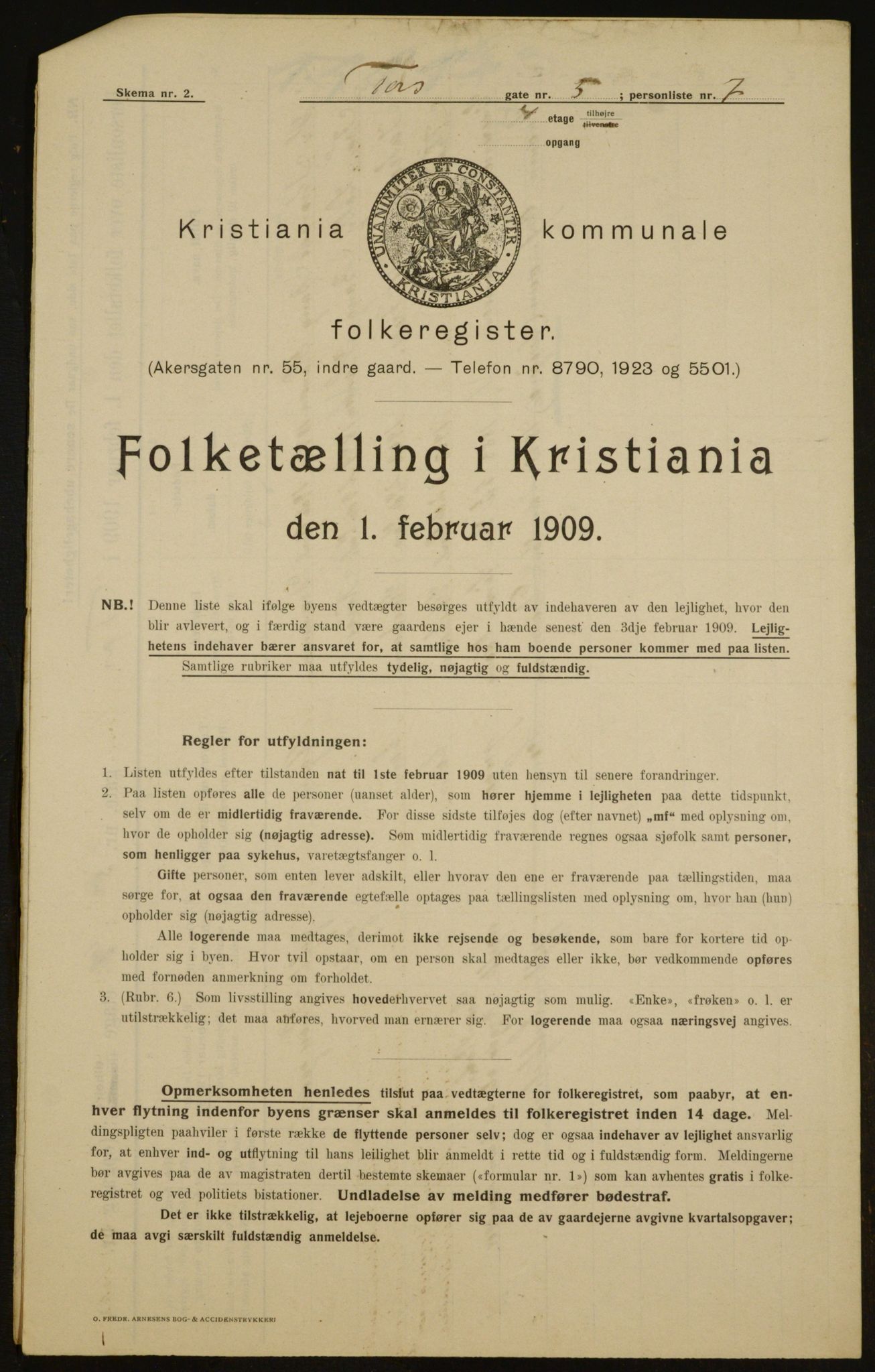 OBA, Municipal Census 1909 for Kristiania, 1909, p. 103788