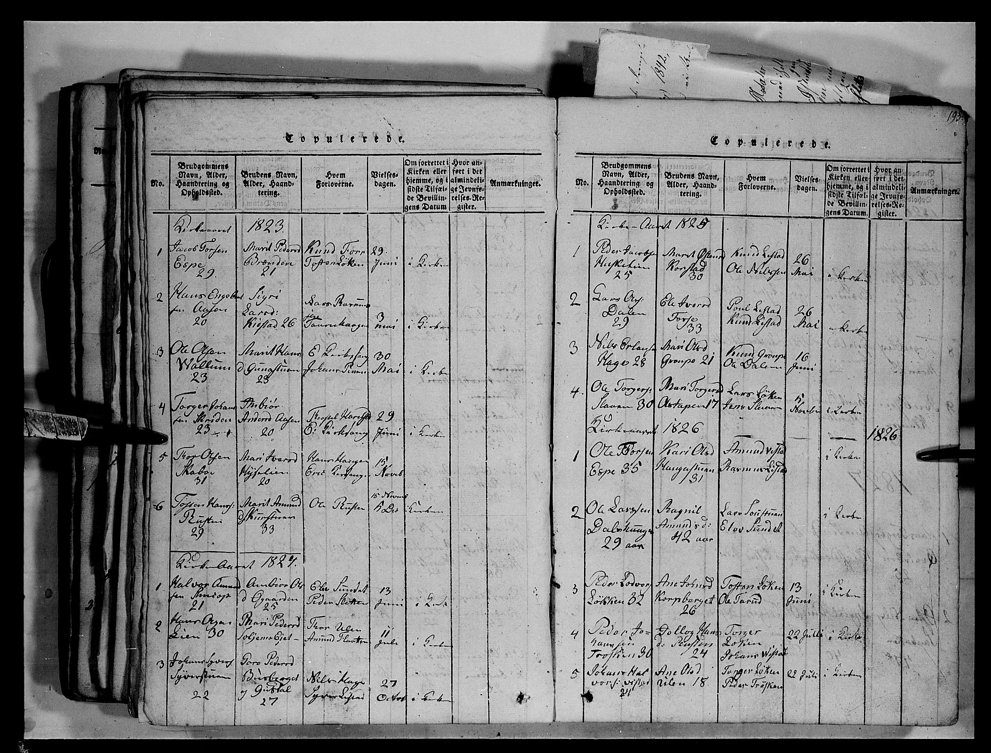 Fron prestekontor, SAH/PREST-078/H/Ha/Hab/L0003: Parish register (copy) no. 3, 1816-1850, p. 195