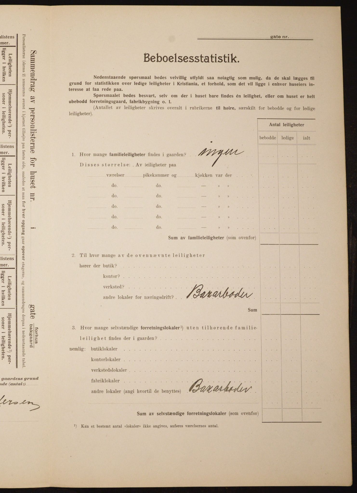 OBA, Municipal Census 1910 for Kristiania, 1910, p. 56435