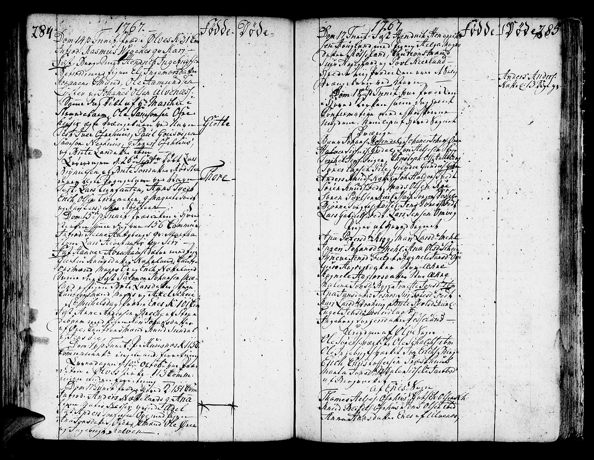 Kvinnherad sokneprestembete, AV/SAB-A-76401/H/Haa: Parish register (official) no. A 3, 1754-1777, p. 284-285