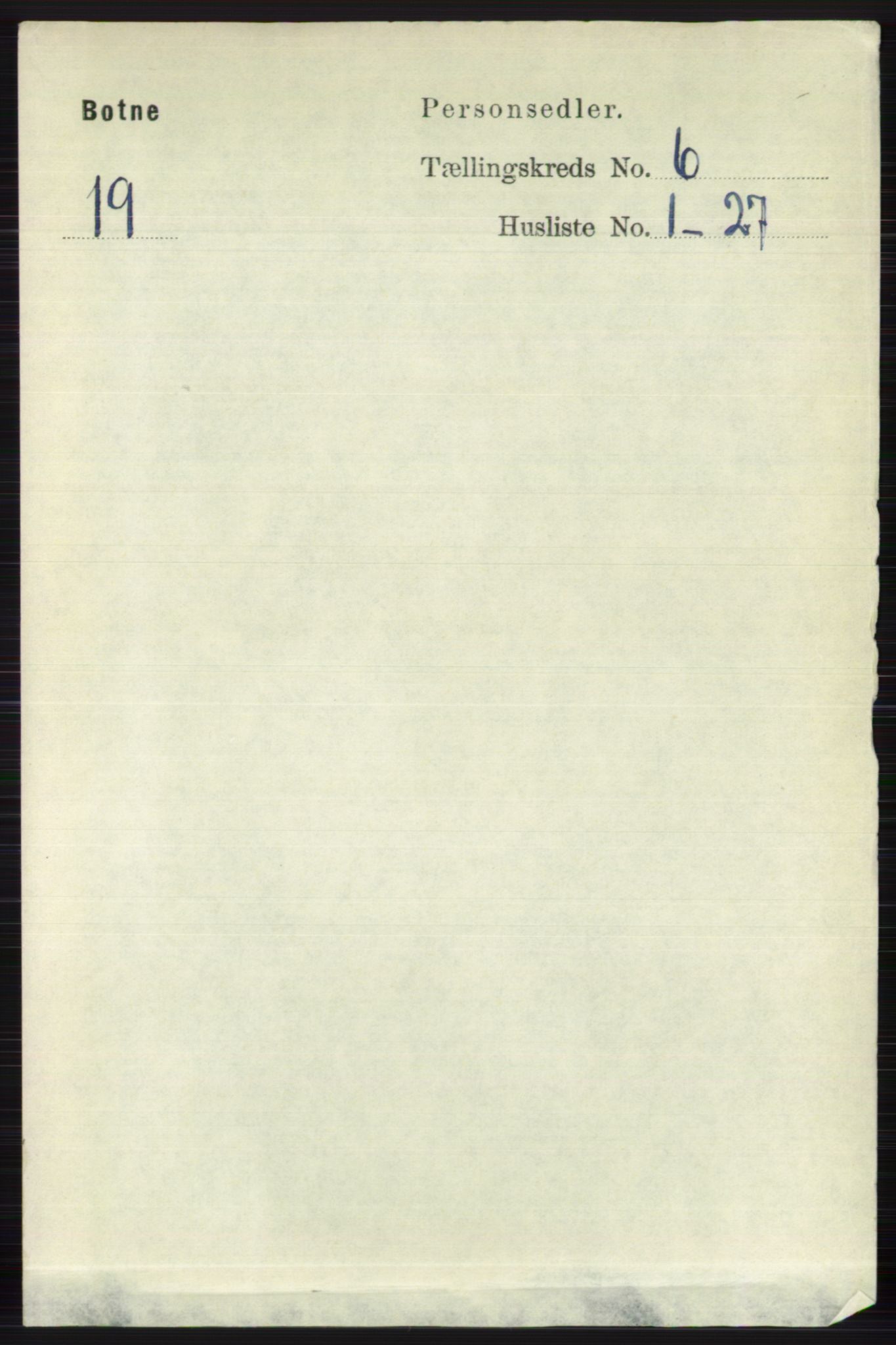 RA, 1891 census for 0715 Botne, 1891, p. 2289