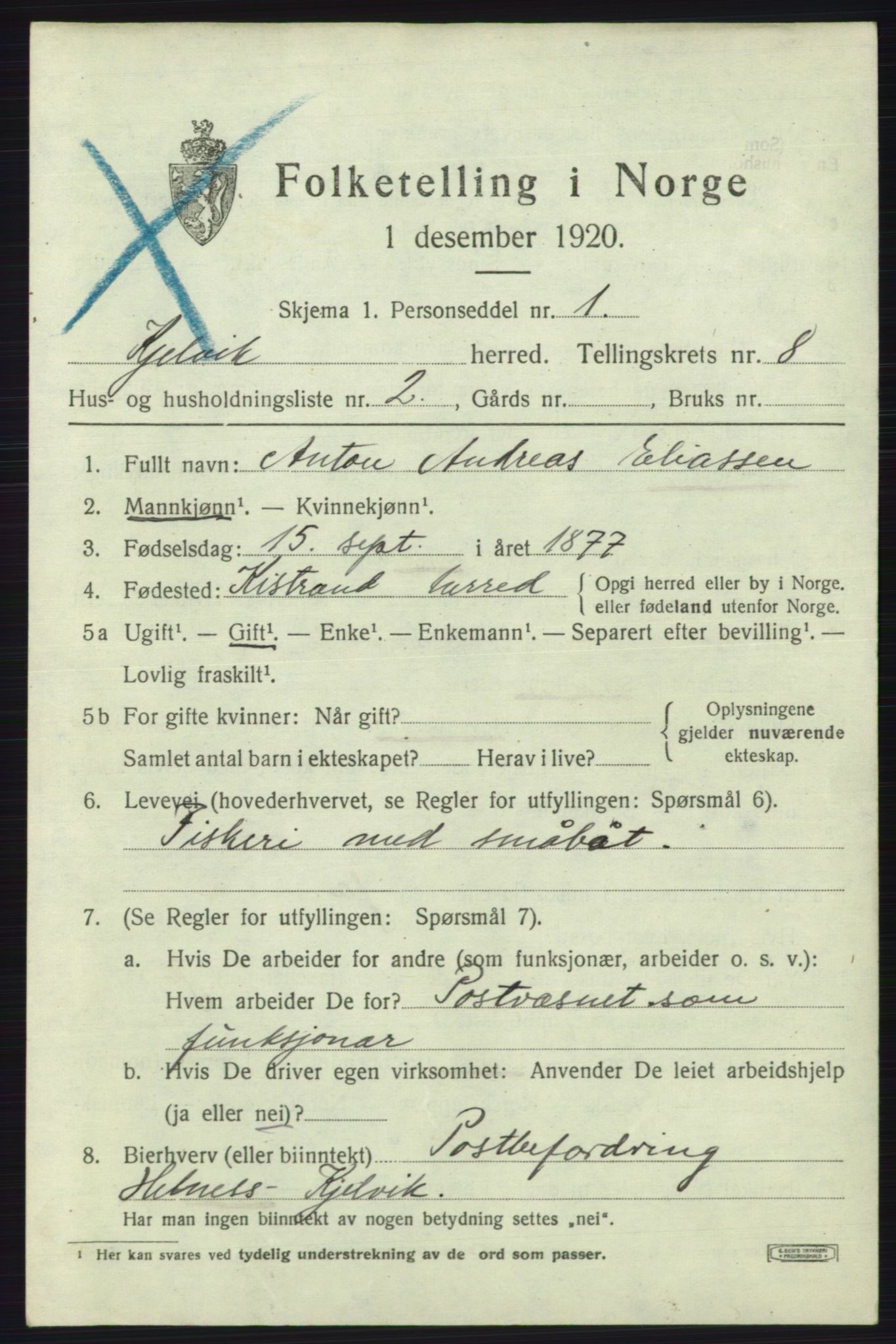 SATØ, 1920 census for Kjelvik, 1920, p. 6429