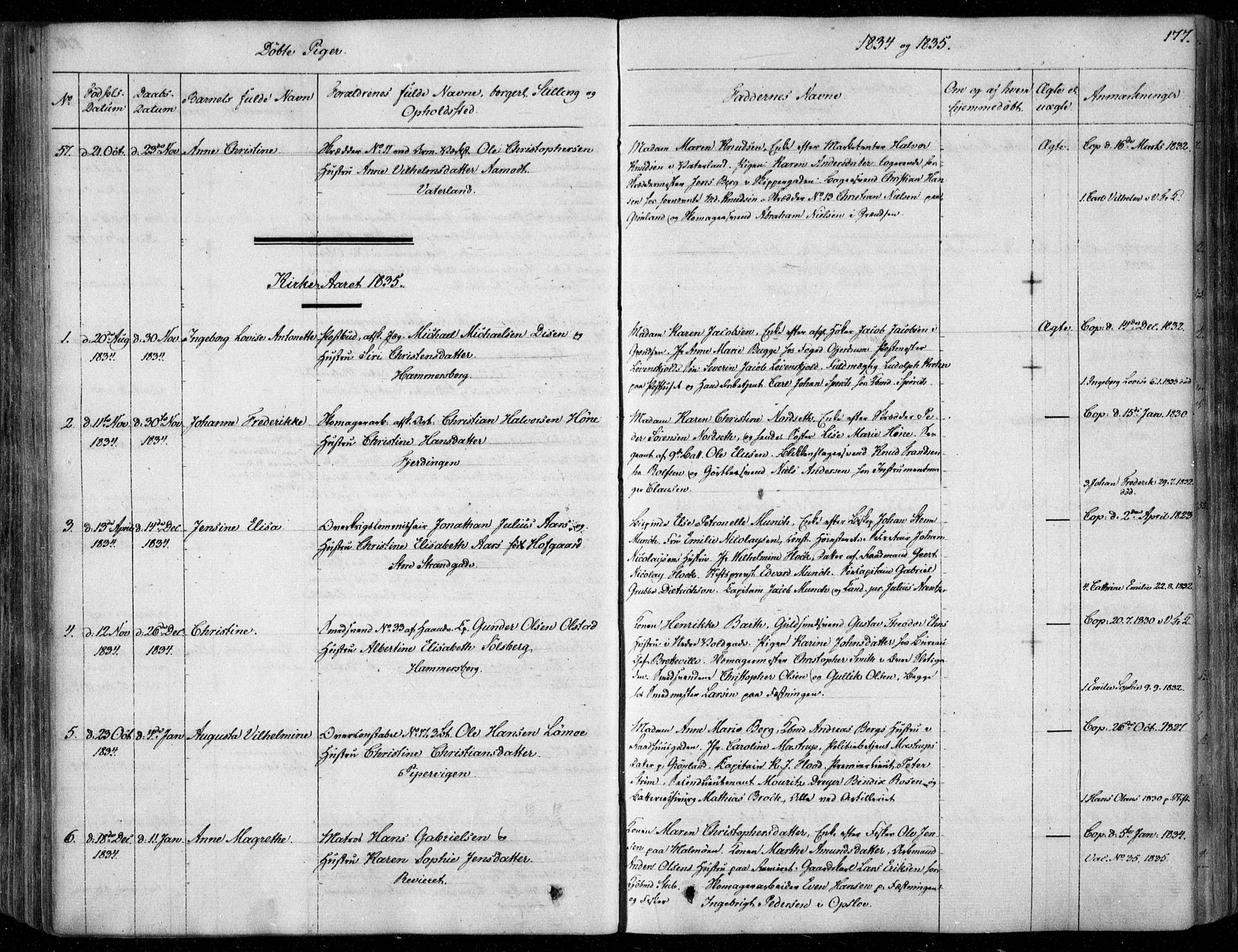 Garnisonsmenigheten Kirkebøker, SAO/A-10846/F/Fa/L0006: Parish register (official) no. 6, 1828-1841, p. 177