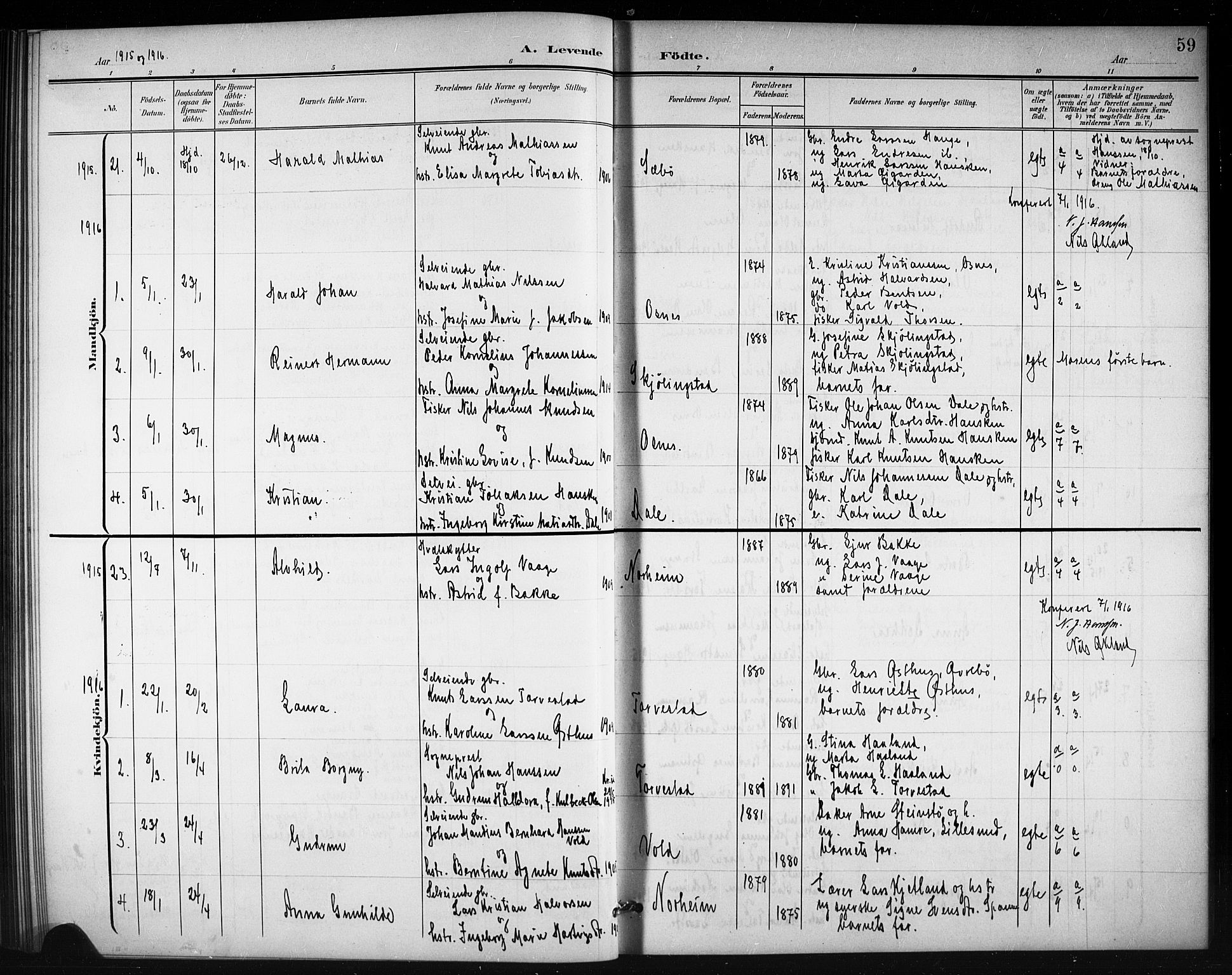 Torvastad sokneprestkontor, AV/SAST-A -101857/H/Ha/Hab/L0008: Parish register (copy) no. B 8, 1901-1924, p. 59