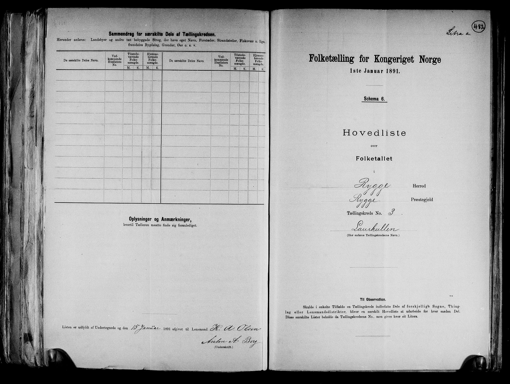 RA, 1891 census for 0136 Rygge, 1891, p. 10