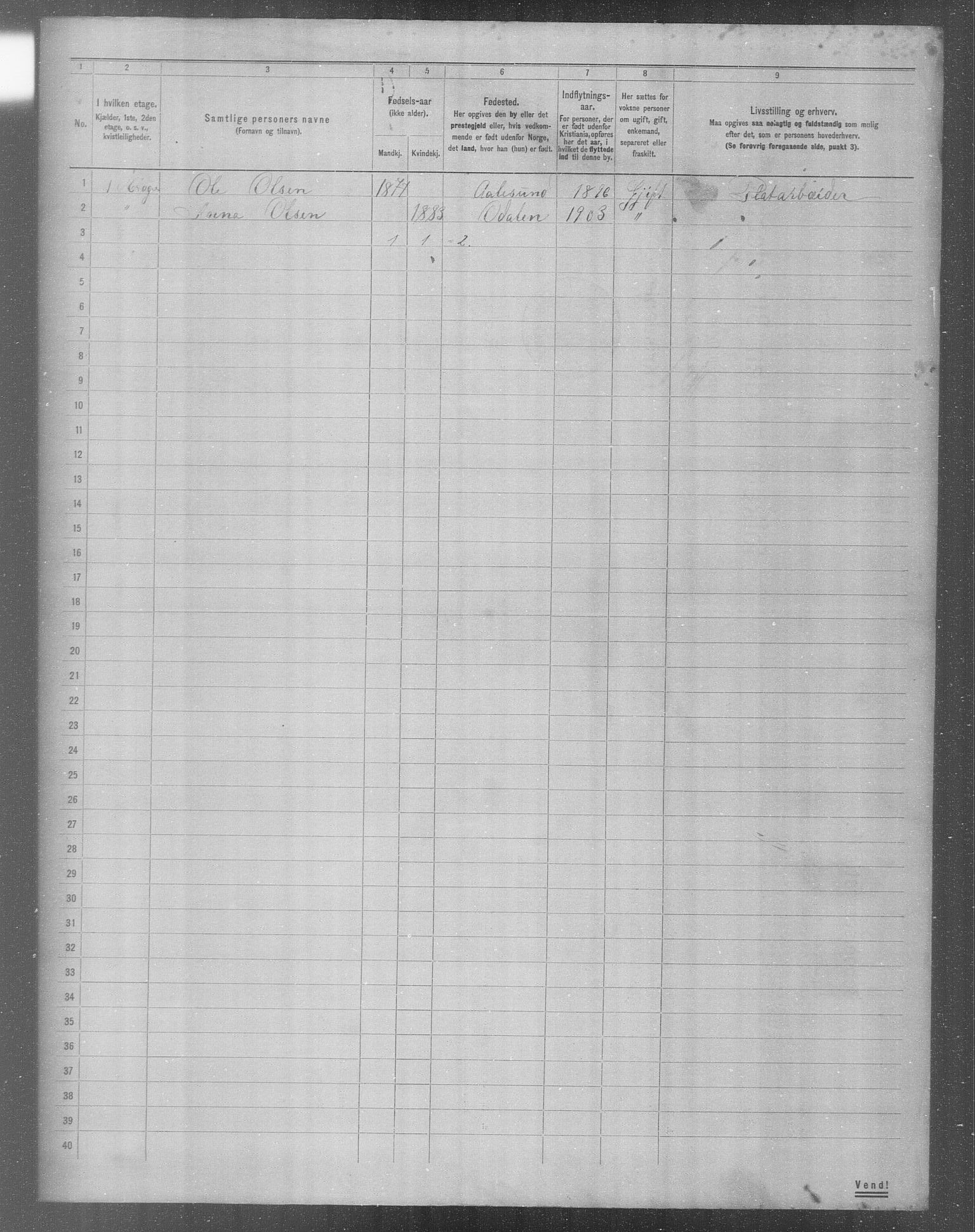 OBA, Municipal Census 1904 for Kristiania, 1904, p. 11524