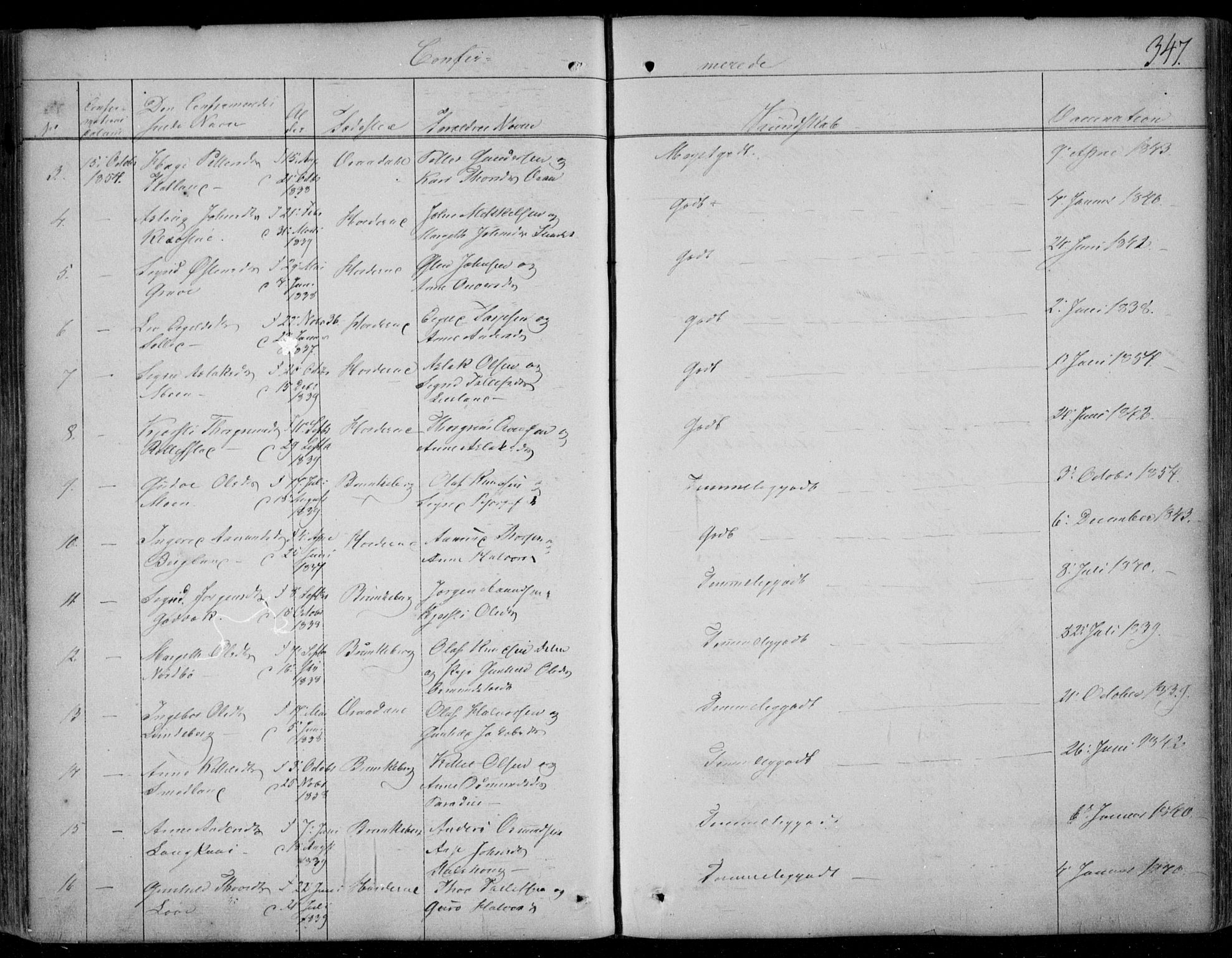 Kviteseid kirkebøker, SAKO/A-276/F/Fa/L0006: Parish register (official) no. I 6, 1836-1858, p. 347