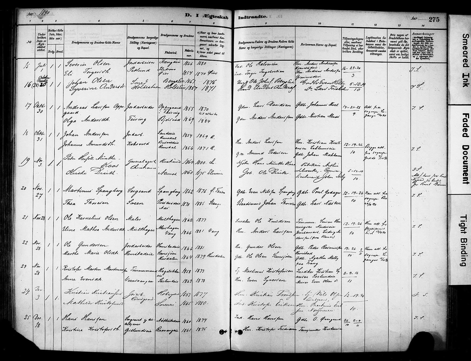 Stange prestekontor, AV/SAH-PREST-002/K/L0017: Parish register (official) no. 17, 1880-1893, p. 275