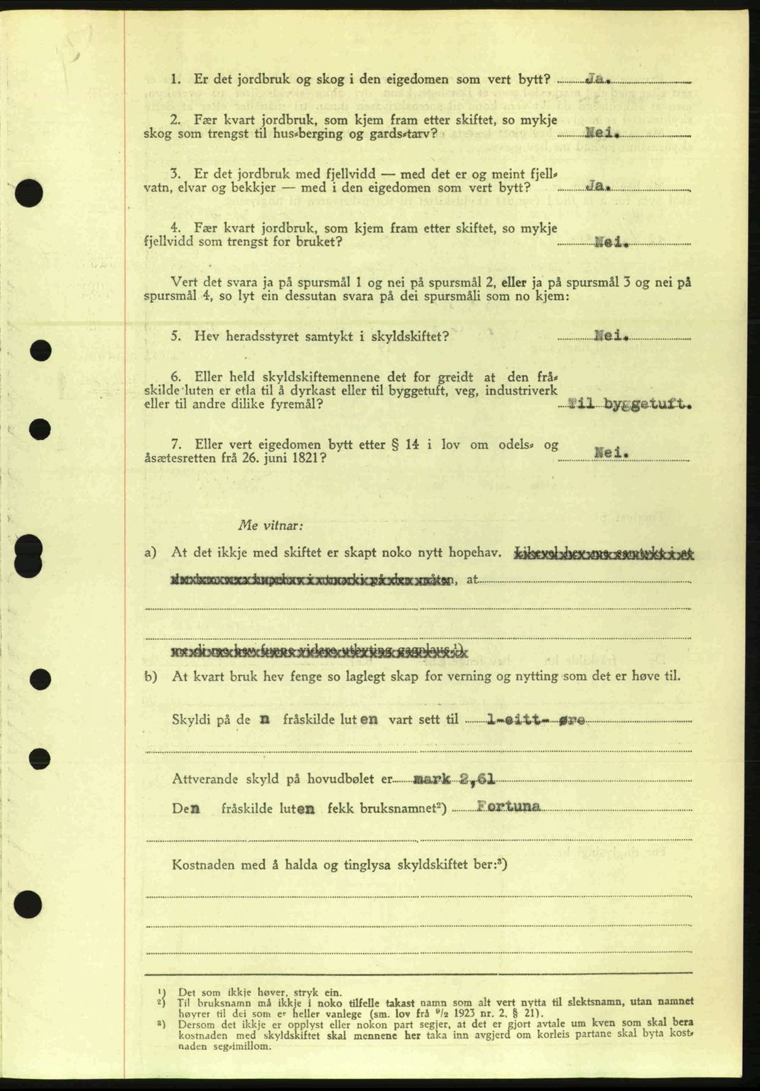 Nordre Sunnmøre sorenskriveri, AV/SAT-A-0006/1/2/2C/2Ca: Mortgage book no. A20a, 1945-1945, Diary no: : 982/1945