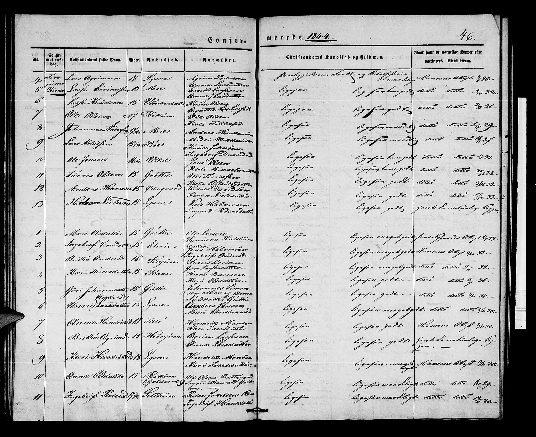 Lærdal sokneprestembete, SAB/A-81201: Parish register (official) no. A 7, 1835-1846, p. 46