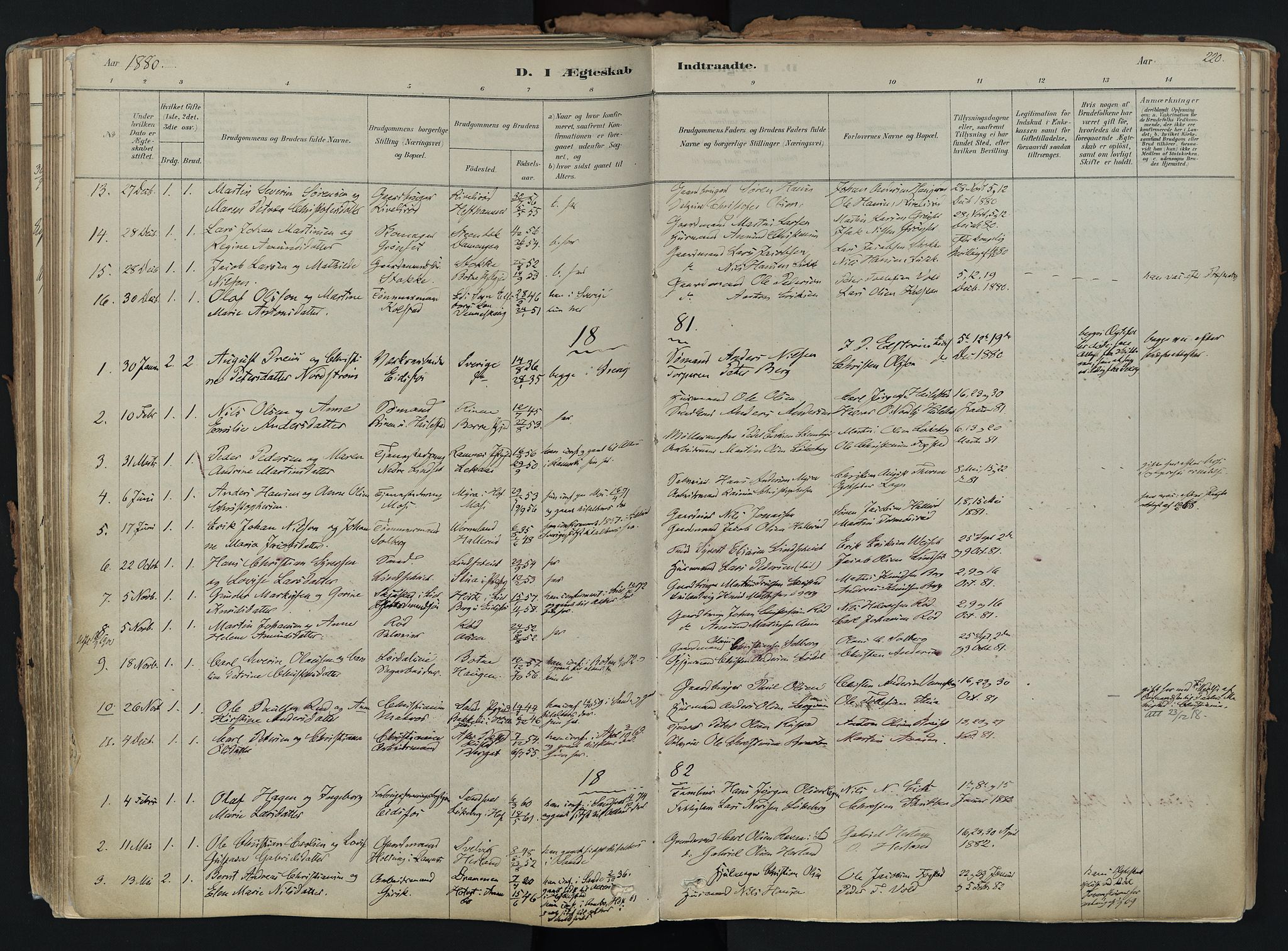 Hof kirkebøker, AV/SAKO-A-64/F/Fa/L0007: Parish register (official) no. I 7, 1878-1940, p. 220