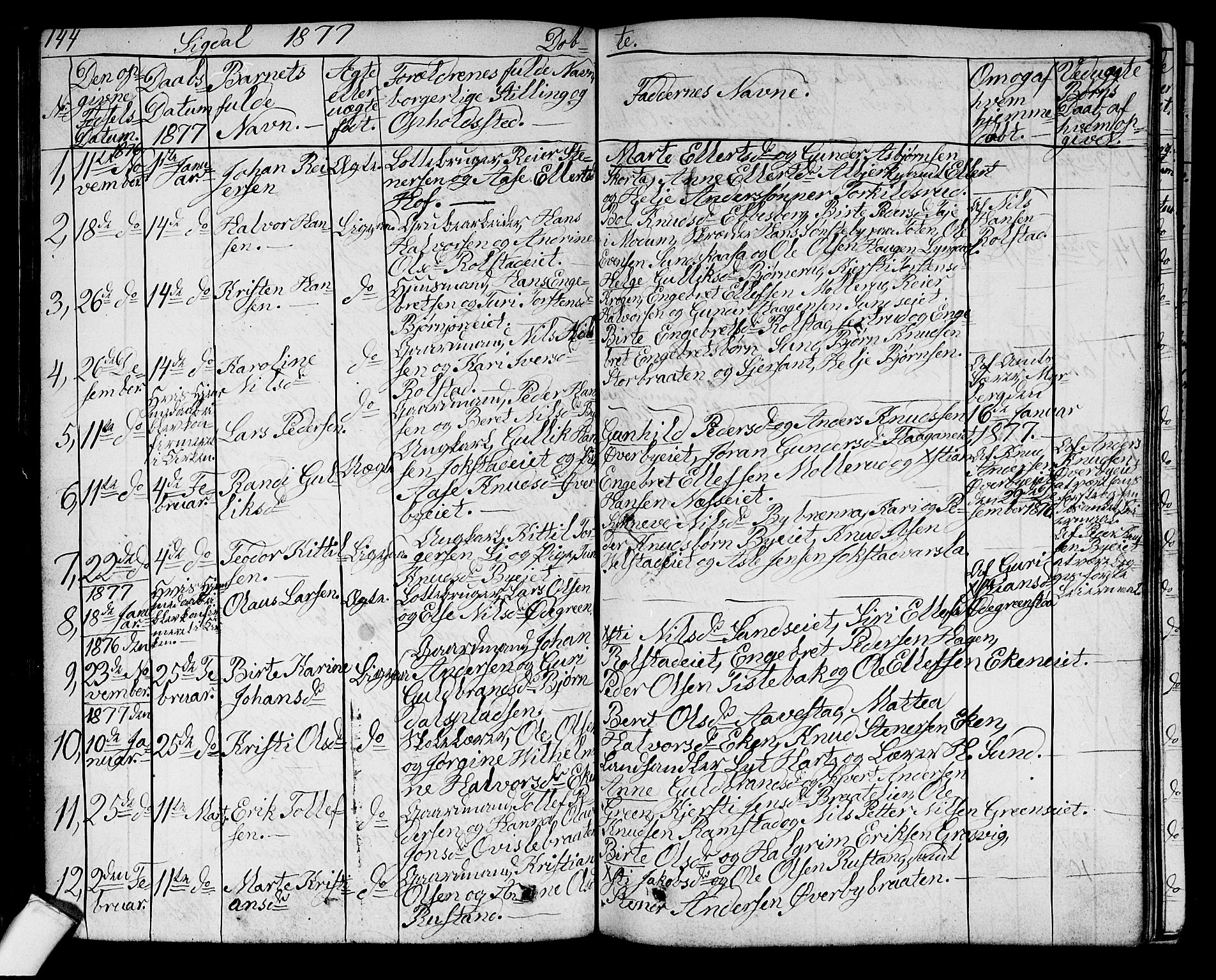 Sigdal kirkebøker, SAKO/A-245/G/Ga/L0003: Parish register (copy) no. I 3, 1857-1878, p. 144