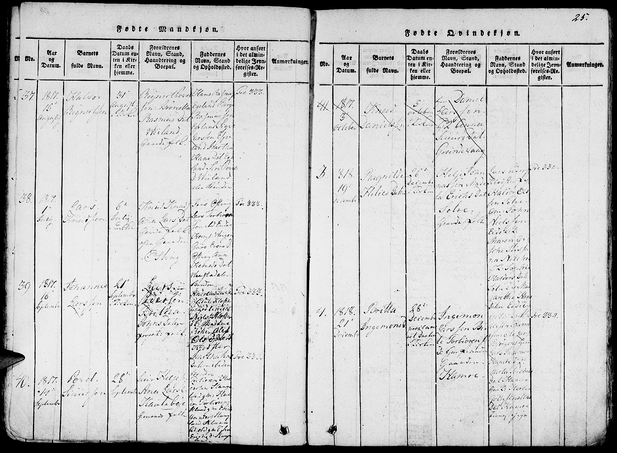 Fjelberg sokneprestembete, AV/SAB-A-75201/H/Haa: Parish register (official) no. A 4, 1816-1822, p. 25