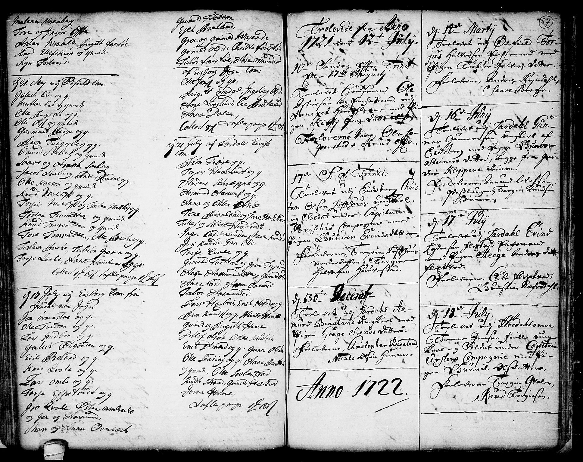 Lårdal kirkebøker, SAKO/A-284/F/Fa/L0001: Parish register (official) no. I 1, 1721-1734, p. 57