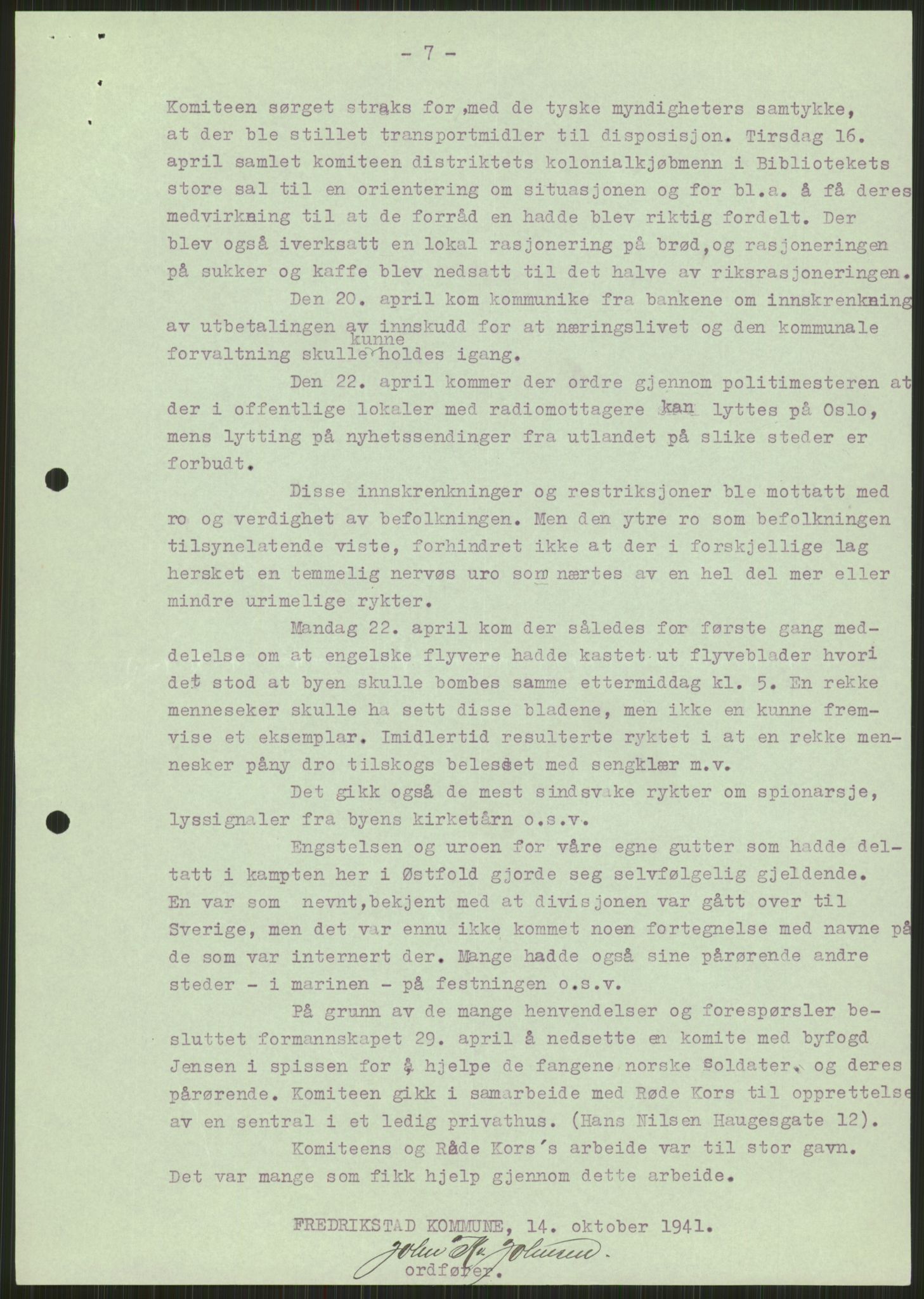 Forsvaret, Forsvarets krigshistoriske avdeling, RA/RAFA-2017/Y/Ya/L0013: II-C-11-31 - Fylkesmenn.  Rapporter om krigsbegivenhetene 1940., 1940, p. 60