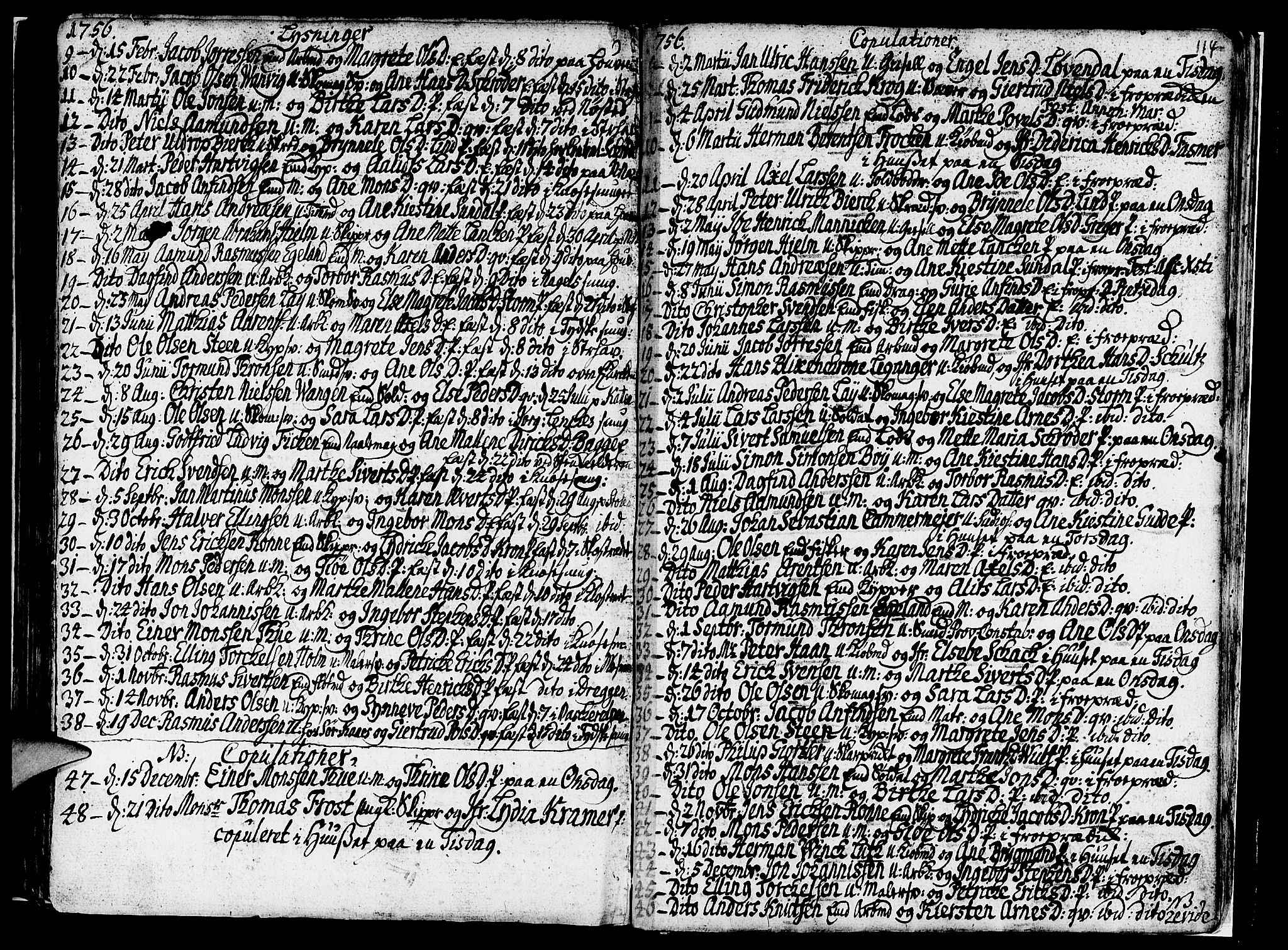 Nykirken Sokneprestembete, SAB/A-77101/H/Haa/L0007: Parish register (official) no. A 7, 1719-1781, p. 114