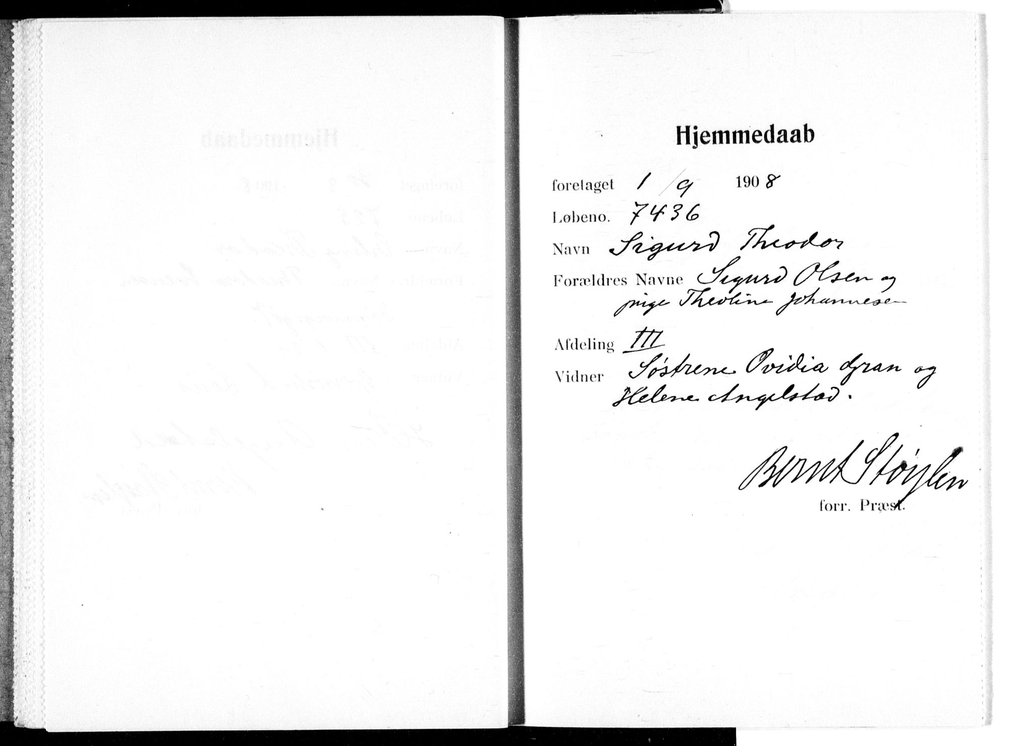 Ullevål sykehus prestekontor Kirkebøker, SAO/A-10542a/K/Ka/L0004: Baptism register no. 4, 1906-1926